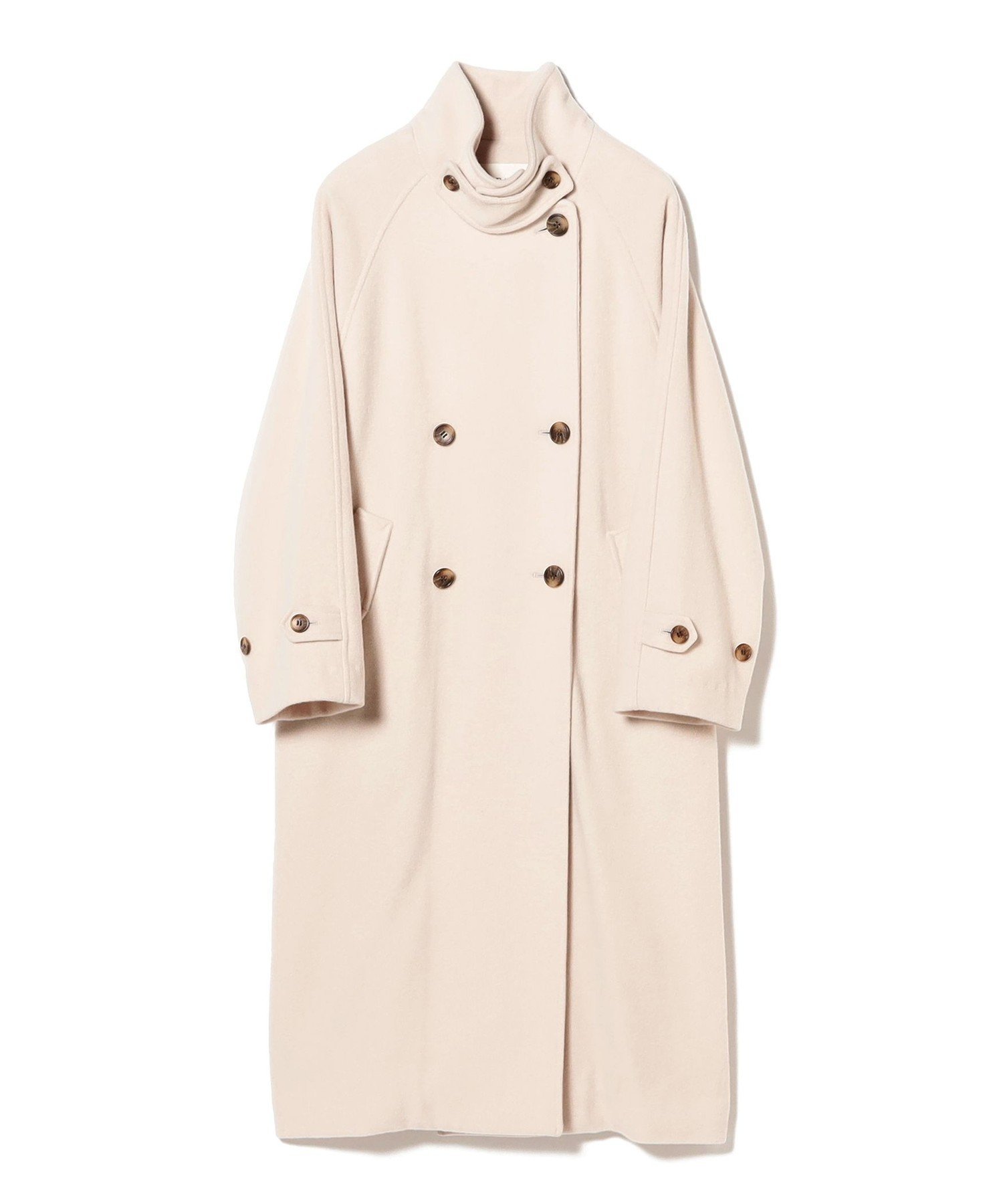 【ビームス ウイメン/BEAMS】のスタンドカラー ダブル コート インテリア・キッズ・メンズ・レディースファッション・服の通販 founy(ファニー)  ファッション Fashion レディースファッション Fashion for Women アウター Coat / Outerwear Collection コート・ロングコート・ピーコート Long Coats, Peacoats & More おすすめ Recommended / Our Picks クラシカル Classical, Vintage-Inspired スタンド Stand Collar, Upright Stand ダブル Double, Double-Breasted ハウンドトゥース Houndstooth, Dogtooth Check 定番 Standard, Basic Item 日本製 Made In Japan 防寒 Cold Protection, Winter-Ready IVORY|ID: prp329100004726482 ipo3291000000034445130