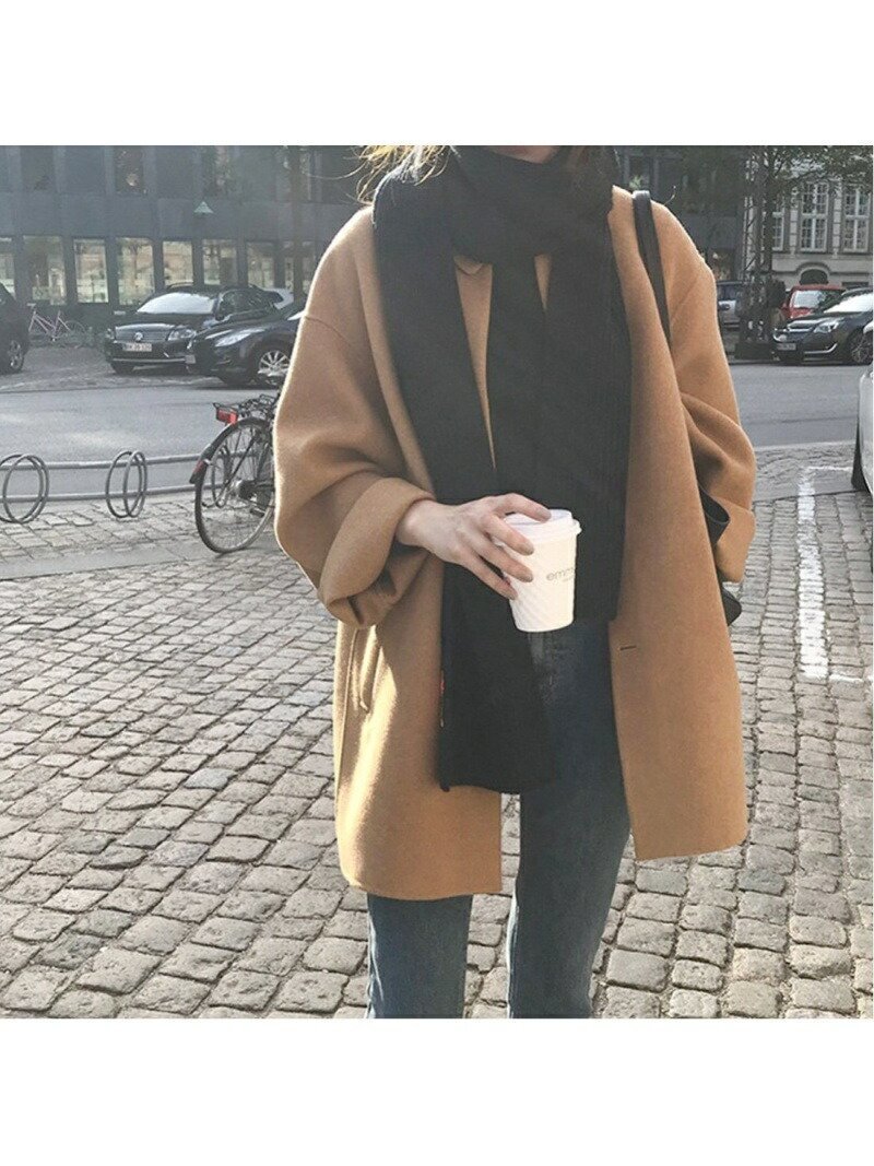 【ジュノア/JUNOAH】の4Bハーフコート インテリア・キッズ・メンズ・レディースファッション・服の通販 founy(ファニー) 　ファッション　Fashion　レディースファッション　Fashion for Women　アウター　Coat / Outerwear Collection　コート・ロングコート・ピーコート　Long Coats, Peacoats & More　ハーフ　Half, Half-Length　ダークベージュ|ID: prp329100004726549 ipo3291000000034150011
