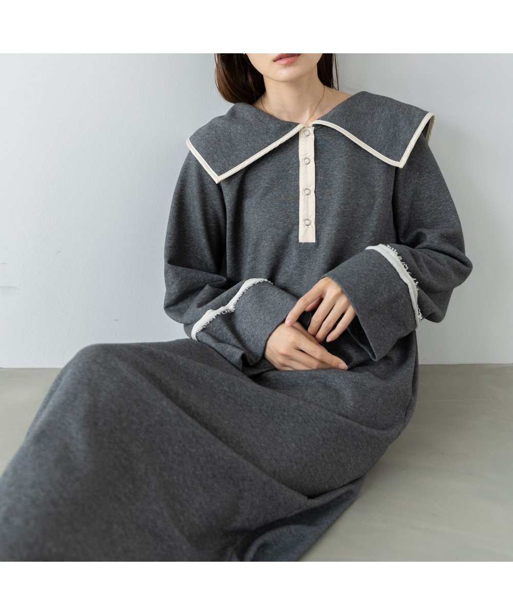 【バブ ブージュルード/Bab Bou Jeloud】の【低身長~高身長向けサイズあり】ビッグカラー配色パイピングスウェットワンピース インテリア・キッズ・メンズ・レディースファッション・服の通販 founy(ファニー) ファッション Fashion レディースファッション Fashion for Women ワンピース Dresses 秋 Autumn くるぶし Ankle-Length シューズ Shoes, Footwear ショート Short, Short Length シンプル Simple, Minimal スウェット / スエット Sweatshirt, Sweatwear スニーカー Sneakers, Trainers スマート Smart, Elegant スリット Slit, Slit Detail バレエ Ballet, Ballet Style パイピング Piping, Trim Design ビッグ Big, Oversized フェミニン Feminine, Girly フロント Front, Front Design ペチコート Petticoat, Underskirt おすすめ Recommended / Our Picks エレガント 上品 Elegant モクチャコール|ID: prp329100004726573 ipo3291000000034570088