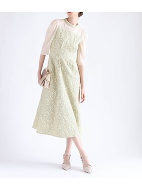 【ヴァン/Vin】のふくれジャガードバックリボンドレス 人気、トレンドファッション・服の通販 founy(ファニー) ファッション Fashion レディースファッション Fashion for Women ワンピース Dresses フォーマル・パーティードレス・結婚式用ドレス Elegant & Casual Dresses シアー Sheer, See-Through デコルテ Décolleté, Neckline ドレス Dress, One-Piece フレア Flare, Flared リボン Ribbon, Bow エレガント 上品 Elegant |ID:prp329100004726589