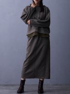 【ニコル クラブ/NICOLE CLUB】の【セットアップ】フードプルオーバー*ロングスカート 39チャコールグレー|ID: prp329100004726593 ipo3291000000034150189
