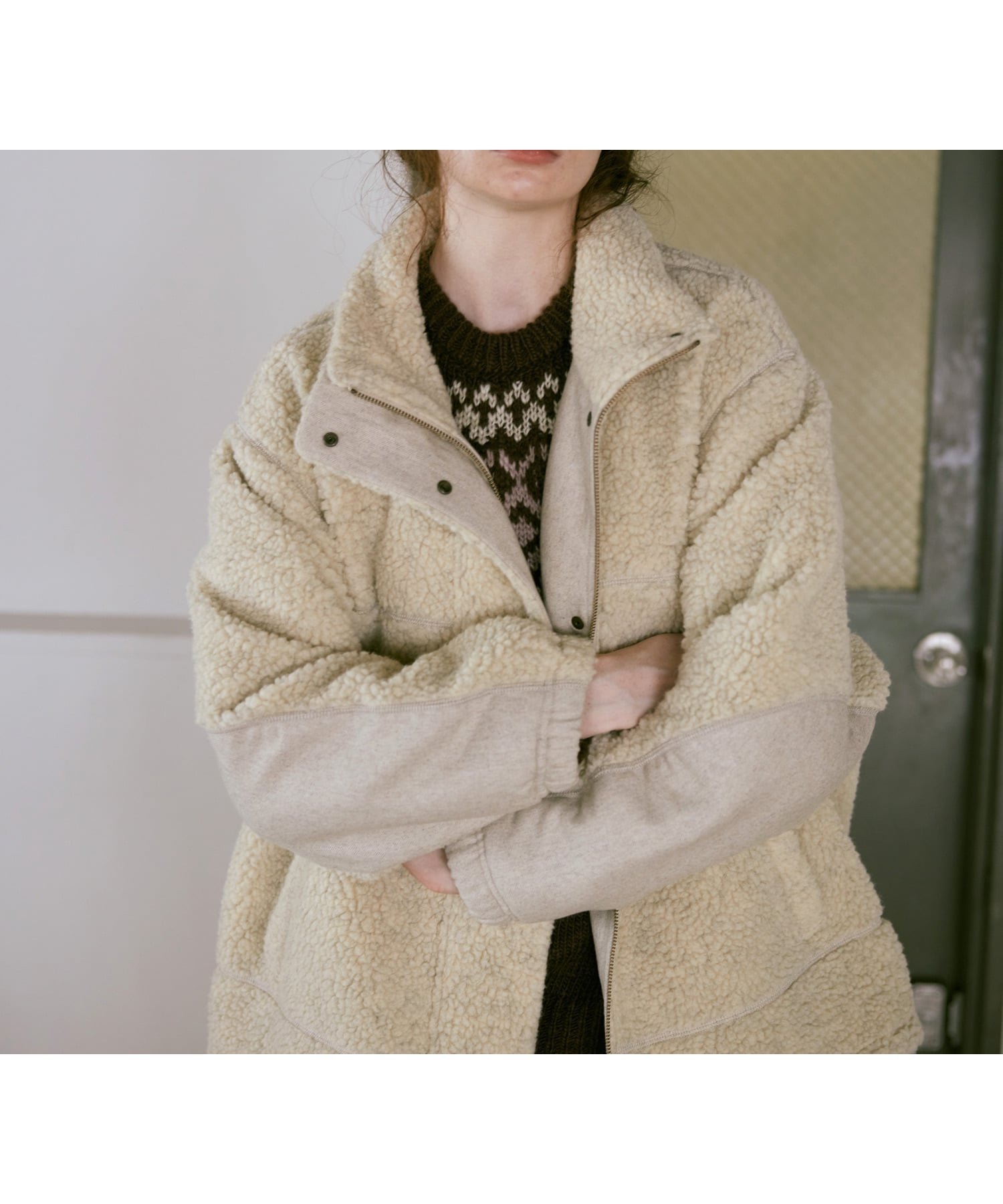 【アールエヌエーエヌ/RNA-N】のJ2169 ウールボアブルゾン 人気、トレンドファッション・服の通販 founy(ファニー) 　ファッション　Fashion　レディースファッション　Fashion for Women　アウター　Coat / Outerwear Collection　ブルゾンジャケット・スポーティアウター　Blouson Jackets　シンプル　Simple, Minimal　スタンド　Stand Collar, Upright Stand　バランス　Balance, Style Balance　ブルゾン　Blouson, Bomber Jacket　メランジ　Melange, Mixed Yarn　ロング　Long, Long-Length　ワイド　Wide, Wide Fit　冬　Winter / This Winter　 other-1|ID: prp329100004726613 ipo3291000000034915023