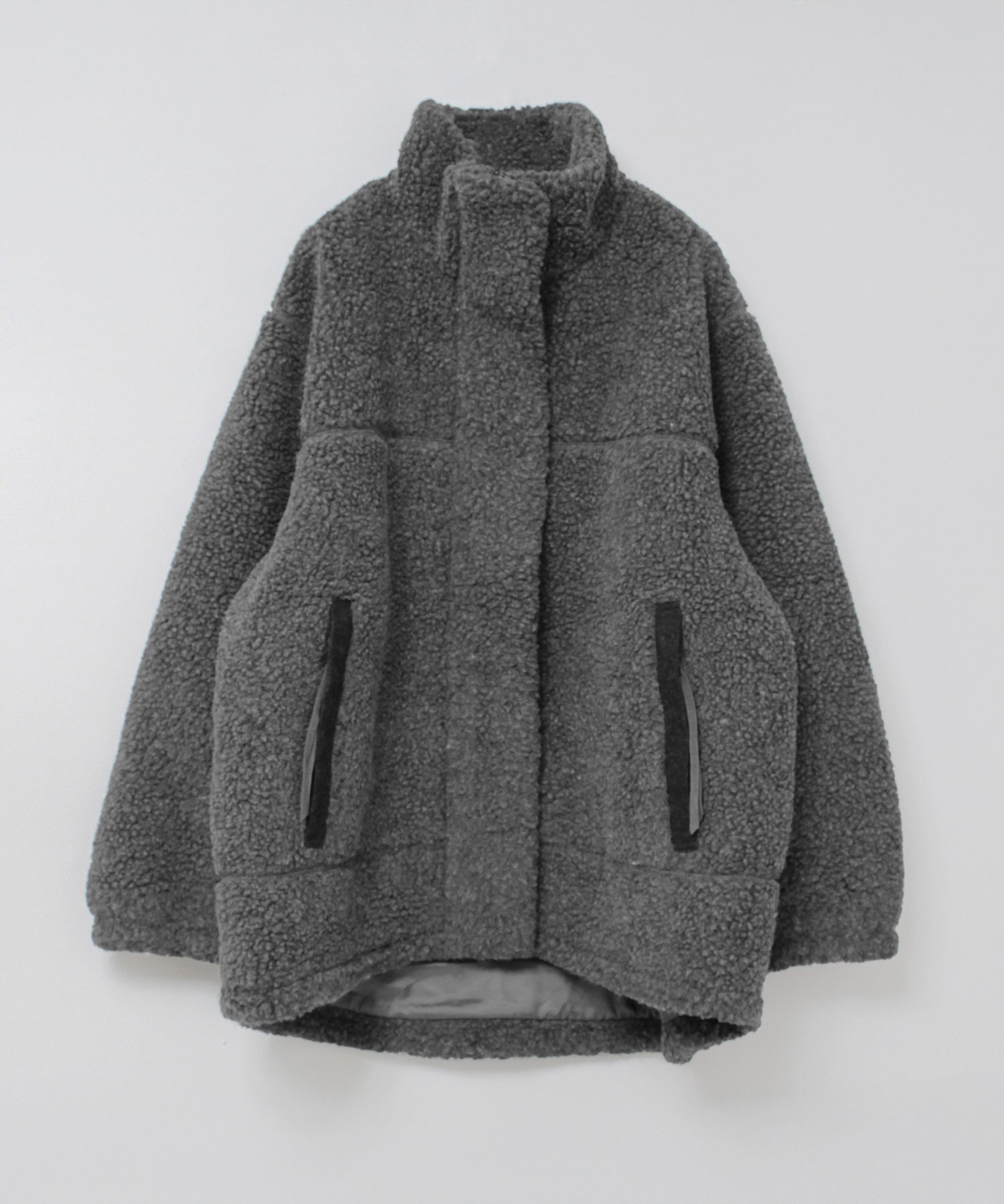 【アールエヌエーエヌ/RNA-N】のJ2169 ウールボアブルゾン インテリア・キッズ・メンズ・レディースファッション・服の通販 founy(ファニー) 　ファッション　Fashion　レディースファッション　Fashion for Women　アウター　Coat / Outerwear Collection　ブルゾンジャケット・スポーティアウター　Blouson Jackets　シンプル　Simple, Minimal　スタンド　Stand Collar, Upright Stand　バランス　Balance, Style Balance　ブルゾン　Blouson, Bomber Jacket　メランジ　Melange, Mixed Yarn　ロング　Long, Long-Length　ワイド　Wide, Wide Fit　冬　Winter / This Winter　チャコール|ID: prp329100004726613 ipo3291000000034915027