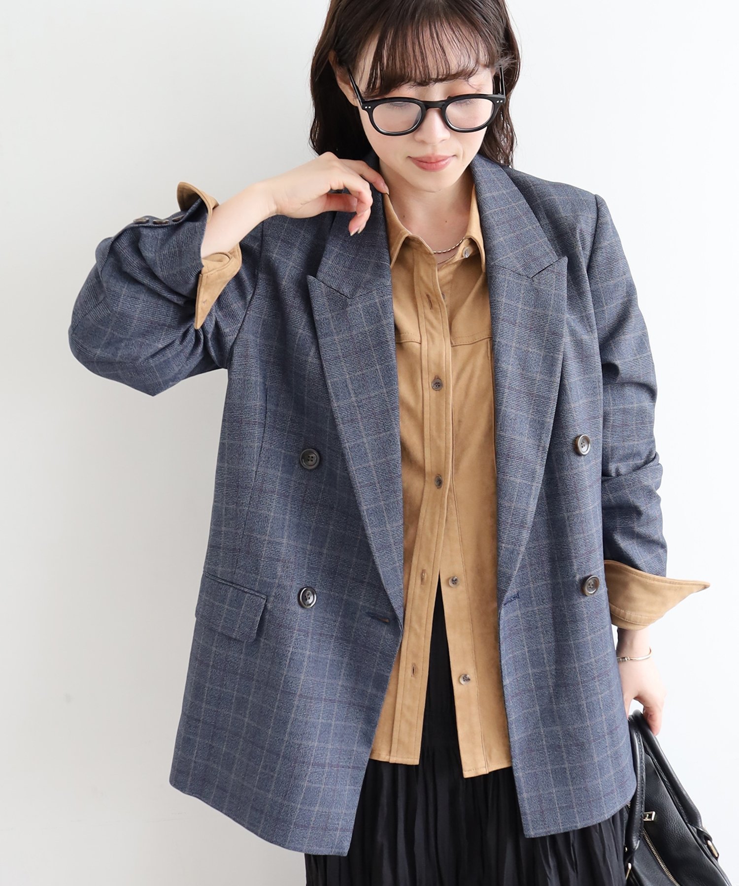 【ルクールブラン/le.coeur blanc】のグレンチェックダブルブレストジャケット インテリア・キッズ・メンズ・レディースファッション・服の通販 founy(ファニー) ファッション Fashion レディースファッション Fashion for Women アウター Coat / Outerwear Collection レディースジャケット・軽アウター Jackets おすすめ Recommended / Our Picks インナー Innerwear スリット Slit, Slit Detail チェック Check, Plaid, Tartan トレンド Trend, Trending Now マニッシュ Mannish, Boyish 定番 Standard, Basic Item A/W・秋冬 Autumn/Winter ネイビー柄|ID: prp329100004726649 ipo3291000000034588133