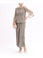 【ヴァン/Vin】のレースブラウスドッキングジレ パンツセットアップ 人気、トレンドファッション・服の通販 founy(ファニー) ファッション Fashion レディースファッション Fashion for Women アウター Coat / Outerwear Collection セットアップ Matching Sets レディースパンツ・ボトムス Pants & Trousers / Bottoms スリット Slit, Slit Detail セットアップ Set-Up, Coordinated Outfit セレモニー Ceremony ドレス Dress, One-Piece フレア Flare, Flared ペプラム Peplum, Flared Hem レース Lace, Lace Fabric エレガント 上品 Elegant thumbnail カーキ|ID: prp329100004726665 ipo3291000000034150429