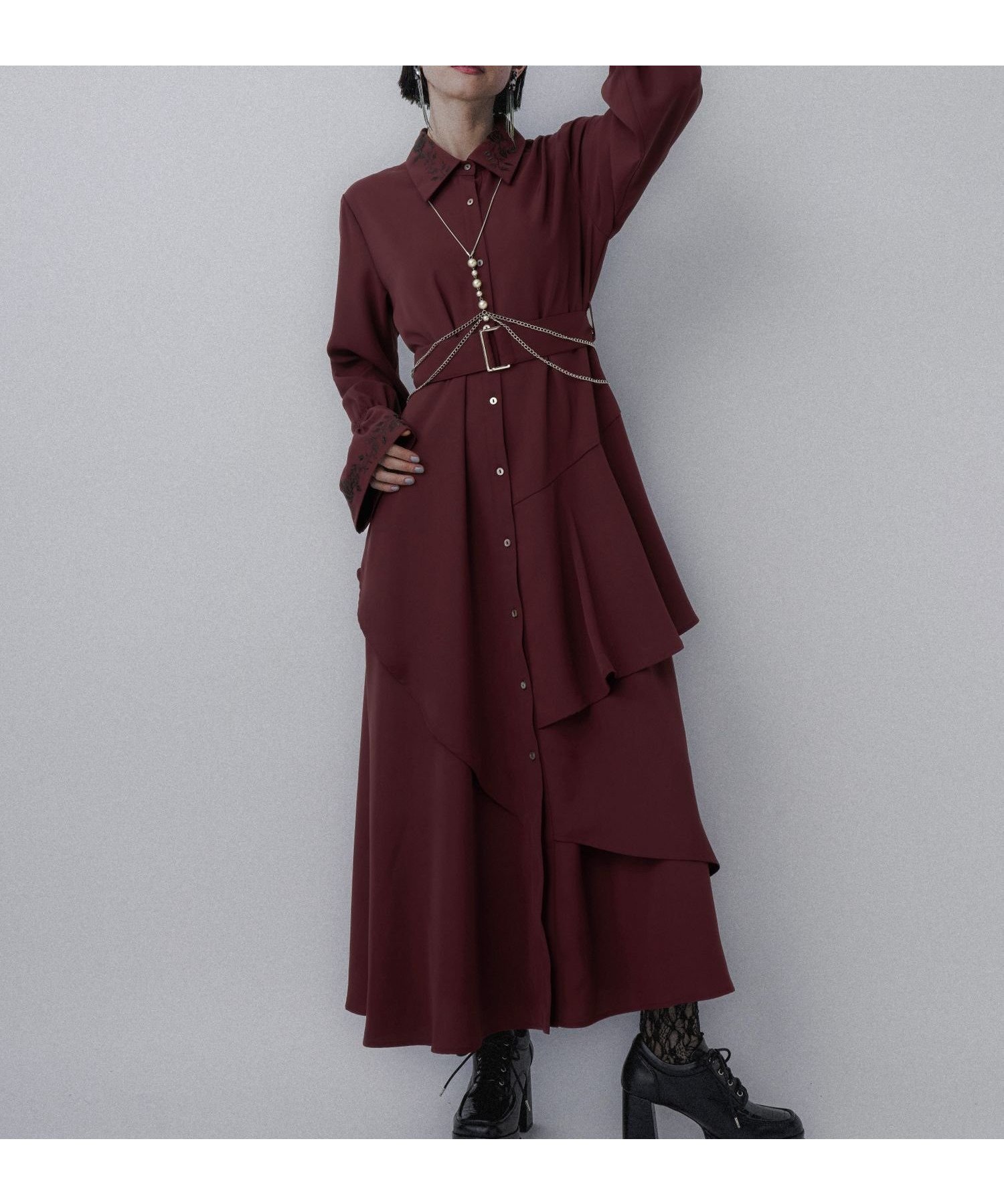 【ハレ/HARE】のアシメフリルシシュウワンピース 人気、トレンドファッション・服の通販 founy(ファニー) 　ファッション　Fashion　レディースファッション　Fashion for Women　ワンピース　Dresses　おすすめ　Recommended / Our Picks　アクセサリー　Fashion Accessories　アシンメトリー　Asymmetrical Style　インナー　Innerwear　ウェーブ　Wavy Pattern　コルセット　Corset, Bustier　コンパクト　Compact, Small Size　スウェット / スエット　Sweatshirt, Sweatwear　ストレート　Straight, Straight Cut　デニム　Denim, Jeans Material　フェミニン　Feminine, Girly　フラワー　Flower, Floral　フリル　Frill, Ruffle　フレア　Flare, Flared　ワイド　Wide, Wide Fit　エレガント 上品　Elegant　羽織　Haori, Light Jacket　長袖　Long Sleeve, Full Sleeve　 other-1|ID: prp329100004726692 ipo3291000000034150511