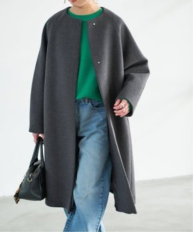 【スピック&スパン/Spick & Span】のS160ビーバーノーカラーコート 人気、トレンドファッション・服の通販 founy(ファニー) ファッション Fashion レディースファッション Fashion for Women アウター Coat / Outerwear Collection コート・ロングコート・ピーコート Long Coats, Peacoats & More シンプル Simple, Minimal なめらか Smooth, Silky Texture バランス Balance, Style Balance フィット Fit, Slim Fit フォルム Silhouette, Form 冬 Winter / This Winter エレガント 上品 Elegant ビジネス 仕事 通勤 Business / Work / Commuting |ID:prp329100004726772