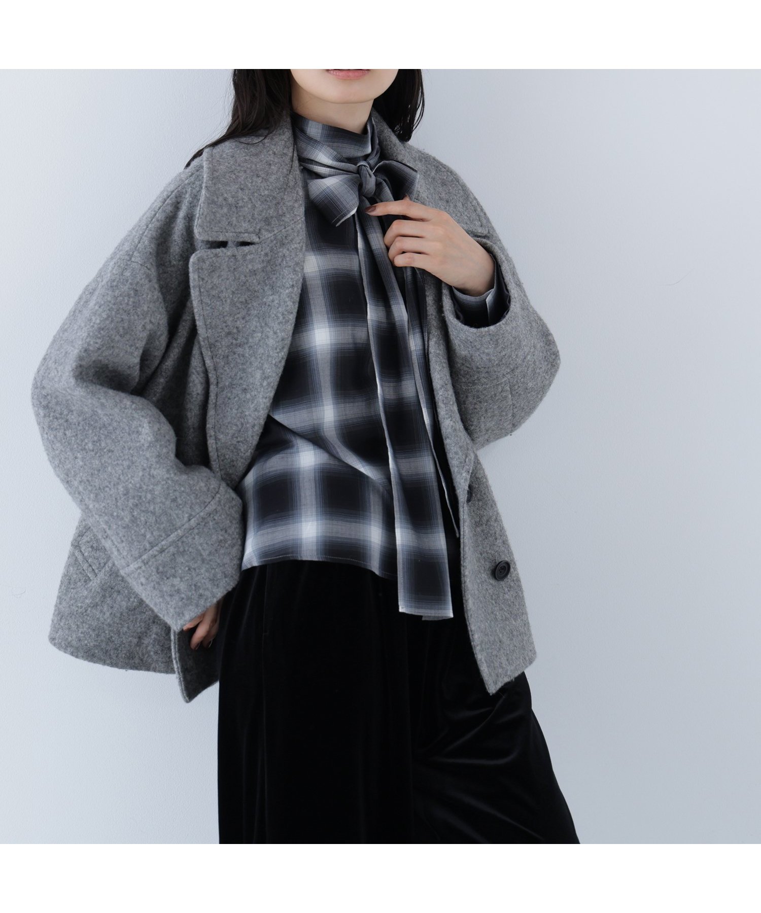 【ナチュラル ビューティー ベーシック/NATURAL BEAUTY BASIC】のウーリーフォルムハーフコート インテリア・キッズ・メンズ・レディースファッション・服の通販 founy(ファニー) ファッション Fashion レディースファッション Fashion for Women アウター Coat / Outerwear Collection コート・ロングコート・ピーコート Long Coats, Peacoats & More トレンド Trend, Trending Now ミドル Middle Length, Mid Height 今季 This Season, Current Season 防寒 Cold Protection, Winter-Ready グレー|ID: prp329100004726795 ipo3291000000034529709