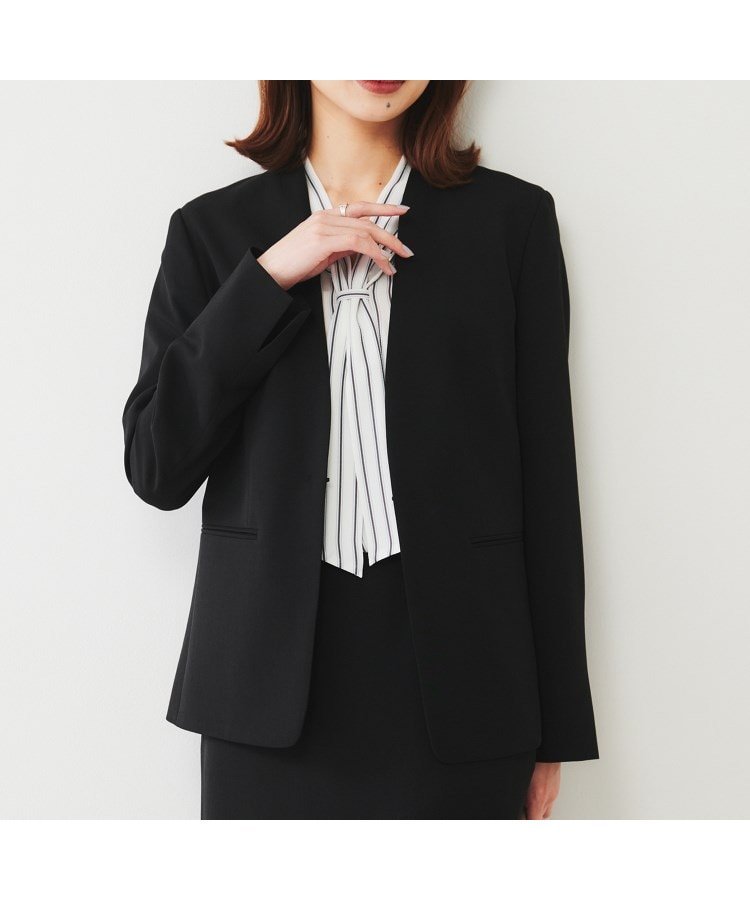 【アンタイトル/UNTITLED】の【通勤スーツ】ライトウェイト カラーレスジャケット インテリア・キッズ・メンズ・レディースファッション・服の通販 founy(ファニー) ファッション Fashion レディースファッション Fashion for Women アウター Coat / Outerwear Collection レディースジャケット・軽アウター Jackets スーツ Business Suits & Workwear スーツジャケット・オフィスブレザー Suit Jackets / Blazers ウォーター Water シェイプ Shape, Slim Fit ストレッチ Stretch, Stretchy Fabric スマート Smart, Elegant スリット Slit, Slit Detail スーツ Suit, Formalwear セットアップ Set-Up, Coordinated Outfit タイトスカート Pencil Skirt, Tight Skirt 定番 Standard, Basic Item フロント Front, Front Design ポケット Pocket, Pocket Detail ミックス Mix, Mixed Style リラックス Relax, Relaxed Fit A/W・秋冬 Autumn/Winter ビジネス 仕事 通勤 Business / Work / Commuting ブラック|ID: prp329100004726820 ipo3291000000034500737