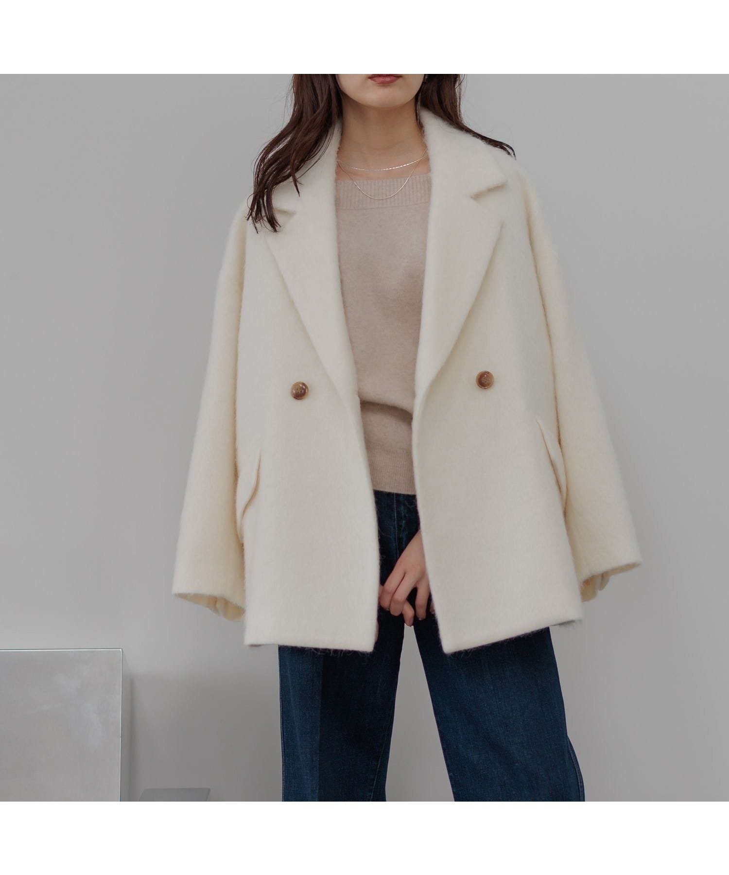 【アンデミュウ/Andemiu】のアルパカシャギーハーフコート インテリア・キッズ・メンズ・レディースファッション・服の通販 founy(ファニー) 　ファッション　Fashion　レディースファッション　Fashion for Women　アウター　Coat / Outerwear Collection　コート・ロングコート・ピーコート　Long Coats, Peacoats & More　ショルダー　Shoulder, Shoulder Strap　トレンド　Trend, Trending Now　ドロップ　Drop Shoulder, Dropped Style　フォルム　Silhouette, Form　ミドル　Middle Length, Mid Height　オフ|ID: prp329100004726833 ipo3291000000034275177