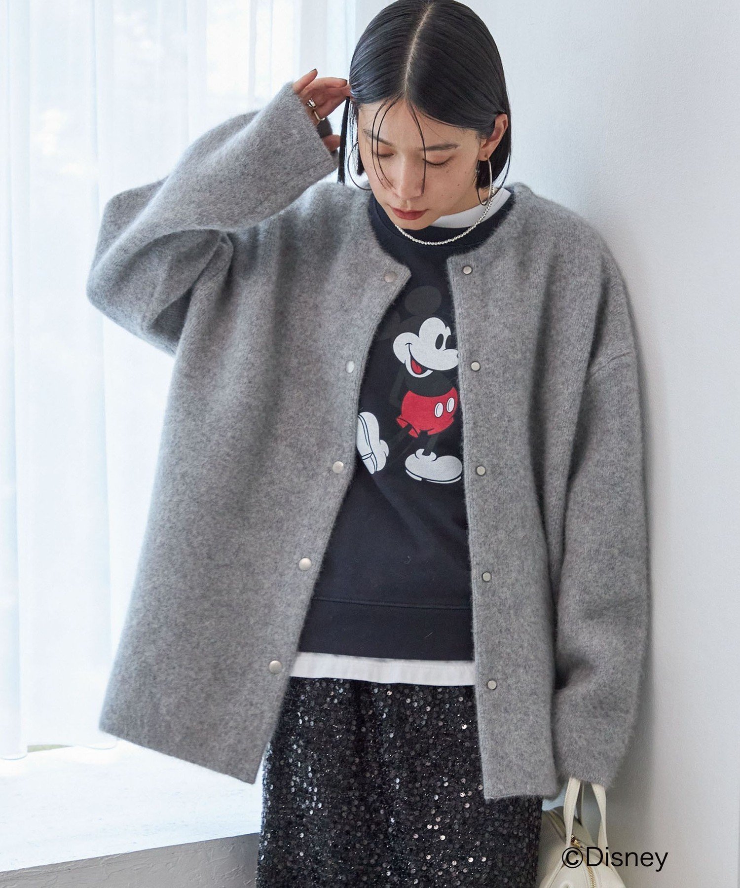 【シップス フォー ウィメン/SHIPS】のニット コート インテリア・キッズ・メンズ・レディースファッション・服の通販 founy(ファニー) 　ファッション　Fashion　レディースファッション　Fashion for Women　アウター　Coat / Outerwear Collection　コート・ロングコート・ピーコート　Long Coats, Peacoats & More　インナー　Innerwear　カットソー　Cut and Sewn Top　ジャケット　Jacket, Outerwear　ドット　Polka Dot, Dot Pattern　フォックス　Fox, Fox Fur　ラベンダー　Lavender　冬　Winter / This Winter　秋　Autumn　グレー|ID: prp329100004726862 ipo3291000000034435099