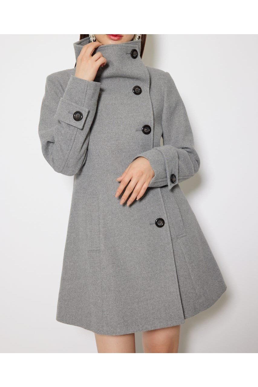 【リエンダ/rienda】の25オーバーネックシンデレララインミニコート インテリア・キッズ・メンズ・レディースファッション・服の通販 founy(ファニー) ファッション Fashion レディースファッション Fashion for Women アウター Coat / Outerwear Collection コート・ロングコート・ピーコート Long Coats, Peacoats & More クール Cool, Chic 定番 Standard, Basic Item 再入荷 Restock / Back in Stock GRY|ID: prp329100004726868 ipo3291000000034841350