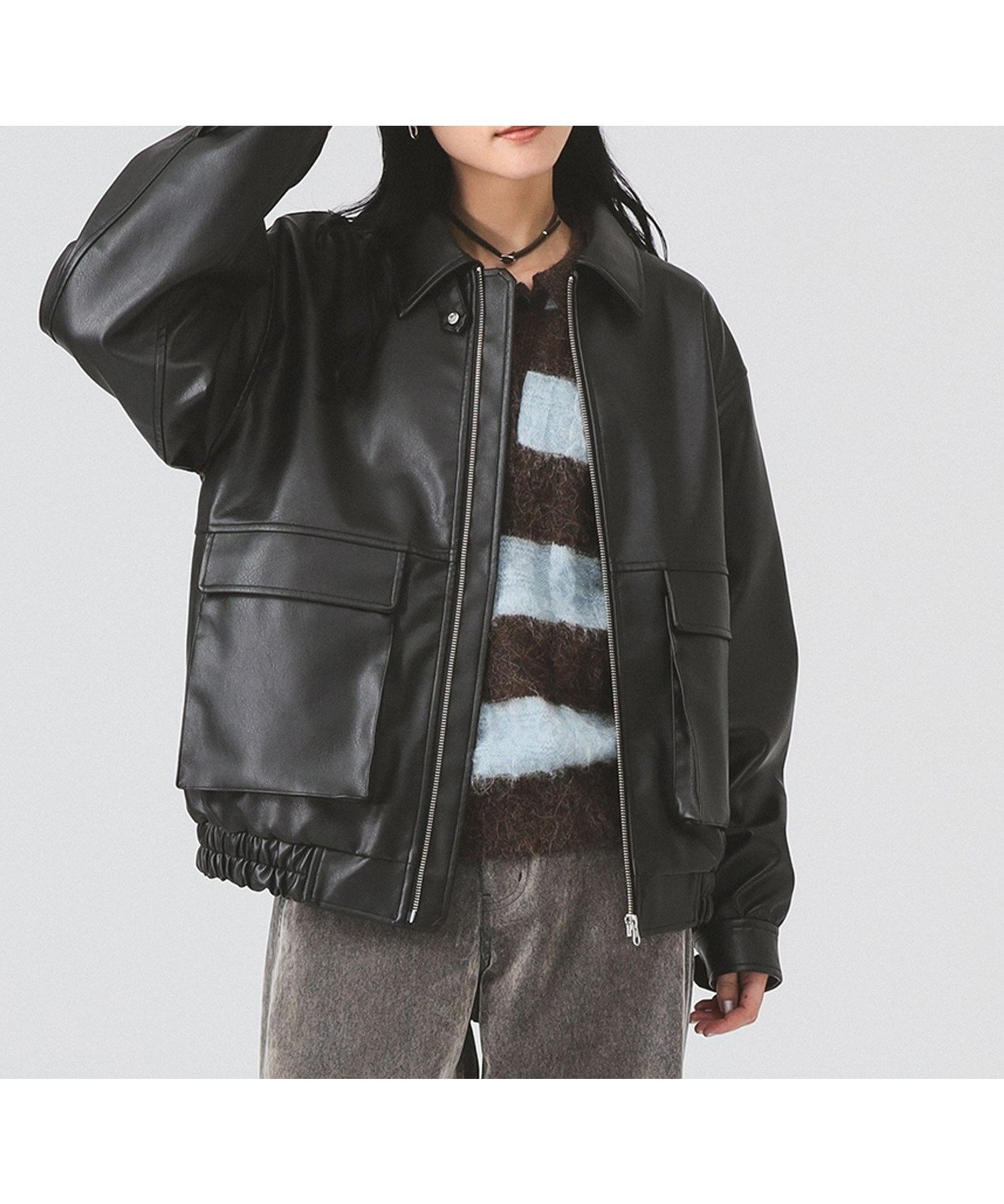 【ビームス ウイメン/BEAMS】の【カジュアル/大きめ/アウター】フェイクレザー フライト ジャケット インテリア・キッズ・メンズ・レディースファッション・服の通販 founy(ファニー) ファッション Fashion レディースファッション Fashion for Women アウター Coat / Outerwear Collection レディースジャケット・軽アウター Jackets おすすめ Recommended / Our Picks カフス Cuff Design ジャケット Jacket, Outerwear トレンド Trend, Trending Now ドット Polka Dot, Dot Pattern フェイクレザー Faux Leather, PU Leather ブルゾン Blouson, Bomber Jacket ミックス Mix, Mixed Style エレガント 上品 Elegant 人気 Popular, Best Seller BLACK|ID: prp329100004726884 ipo3291000000034688651