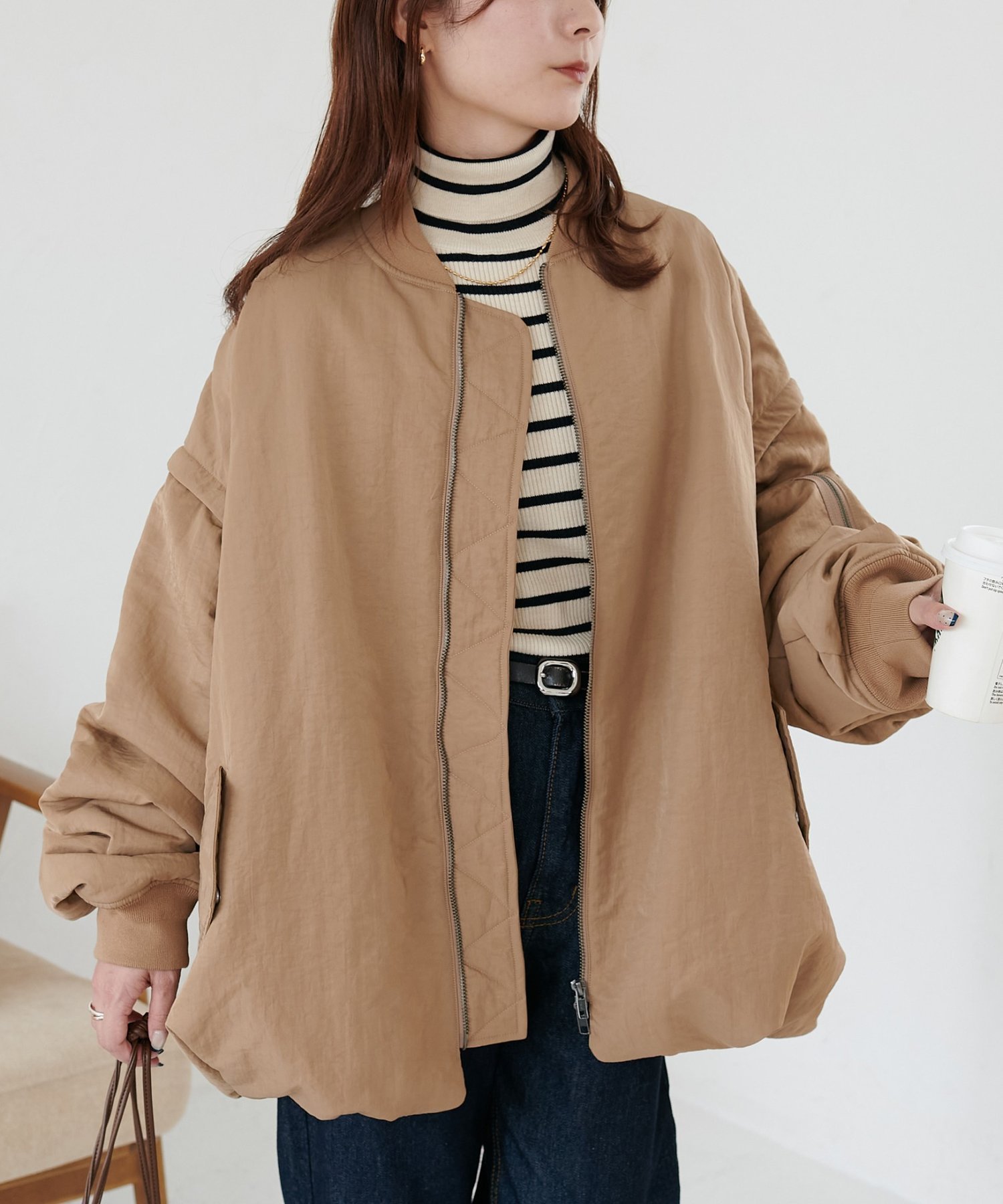 【ディスコート/Discoat】の【ユニセックス】デタッチャブル2WAYメモリーボンバージャケット インテリア・キッズ・メンズ・レディースファッション・服の通販 founy(ファニー)  ファッション Fashion レディースファッション Fashion for Women アウター Coat / Outerwear Collection レディースジャケット・軽アウター Jackets ジップ Zip, Zipper ベスト Vest, Waistcoat メンズ Men's, Menswear リラックス Relax, Relaxed Fit 軽量 Lightweight, Ultra Light ベージュ|ID: prp329100004726894 ipo3291000000034357174