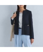 【ユナイテッドアローズ/UNITED ARROWS】のツイードライク ノーカラー ジャケット NAVY|ID: prp329100004726908 ipo3291000000034501088