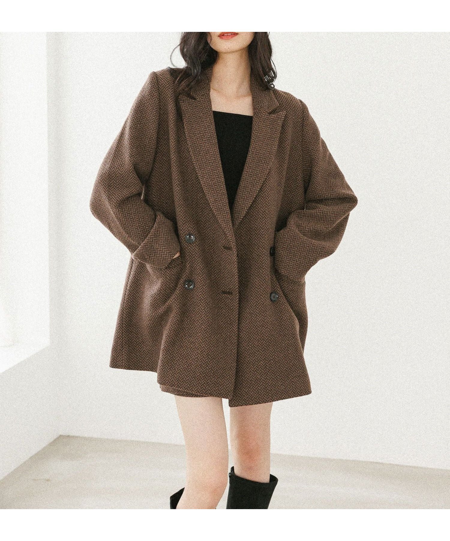 【ヘザー/Heather】の【季節を繋ぐあたたかミドルアウター】Winter Big Jacket インテリア・キッズ・メンズ・レディースファッション・服の通販 founy(ファニー) 　ファッション　Fashion　レディースファッション　Fashion for Women　アウター　Coat / Outerwear Collection　レディースジャケット・軽アウター　Jackets　冬　Winter / This Winter　おすすめ　Recommended / Our Picks　クラシック　Classic, Timeless Style　ジャケット　Jacket, Outerwear　ダウン　Down, Puffer　ビッグ　Big, Oversized　フォーマル　Formal, Dressy　ボトム　Bottoms, Lower Wear　ミニスカート　Mini Skirt, Short Skirt　ラップ　Wrap, Wrap Design　ブラウン系|ID: prp329100004726919 ipo3291000000034359440