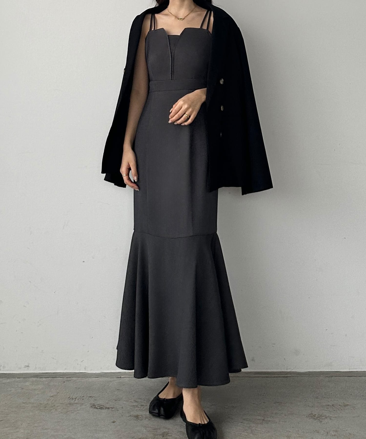 【ジュノア/JUNOAH】のLouere 選べるデザインワンピース インテリア・キッズ・メンズ・レディースファッション・服の通販 founy(ファニー) 　ファッション　Fashion　レディースファッション　Fashion for Women　ワンピース　Dresses　マーメイド　Mermaid, Fishtail Silhouette　Bチャコール|ID: prp329100004726985 ipo3291000000034861646