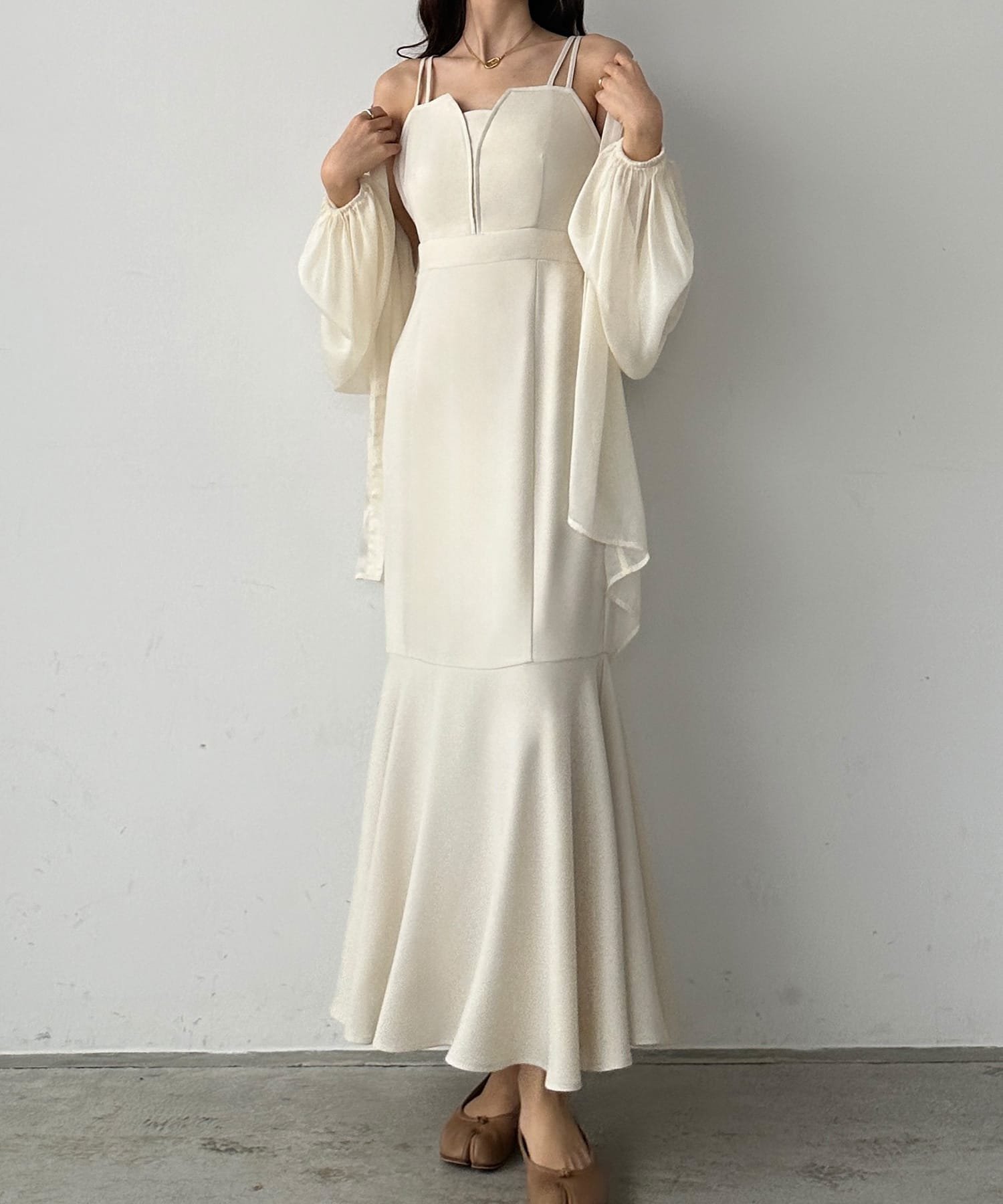 【ジュノア/JUNOAH】のLouere 選べるデザインワンピース インテリア・キッズ・メンズ・レディースファッション・服の通販 founy(ファニー) 　ファッション　Fashion　レディースファッション　Fashion for Women　ワンピース　Dresses　マーメイド　Mermaid, Fishtail Silhouette　Bアイボリー|ID: prp329100004726985 ipo3291000000034861648