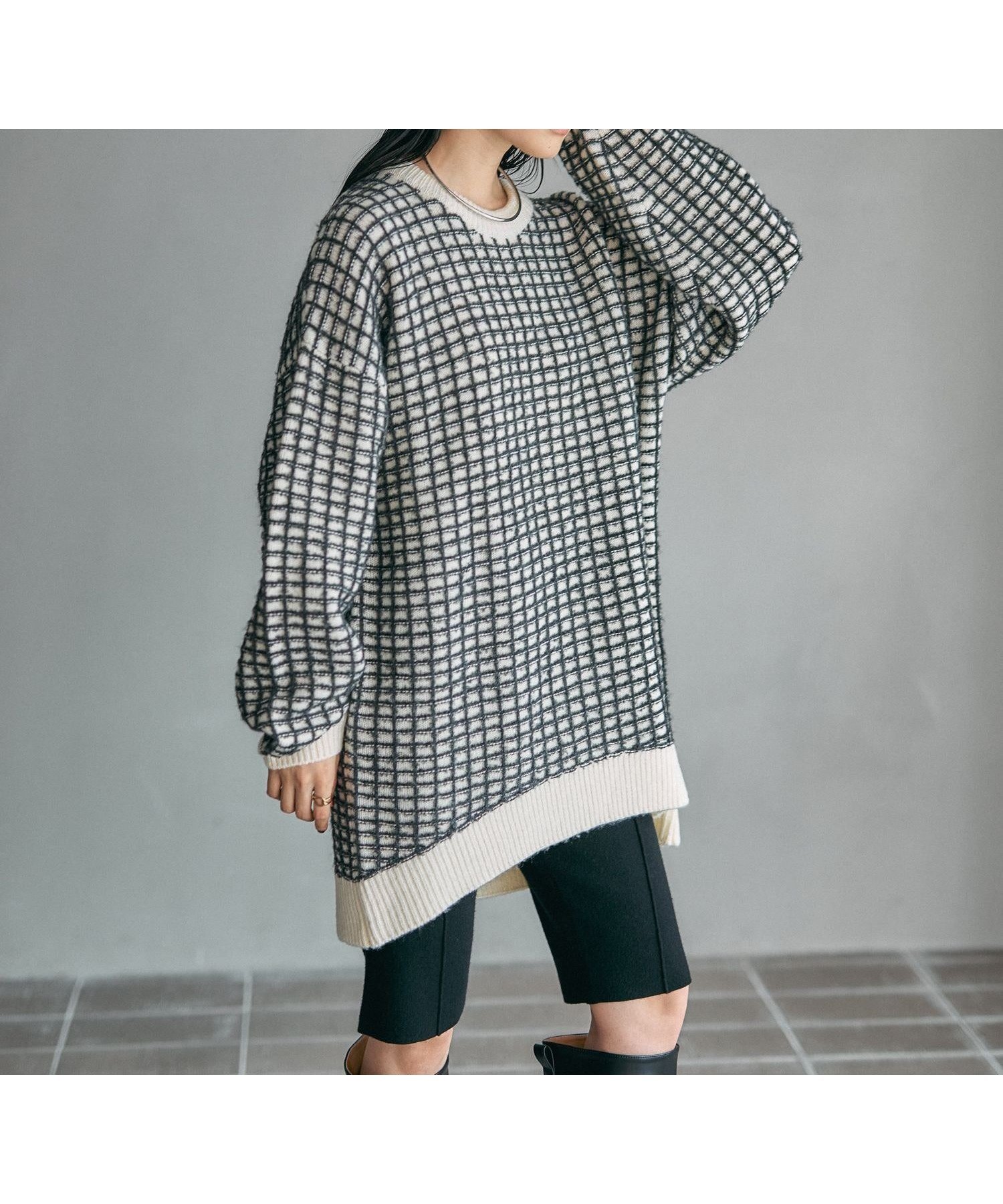 【レプシィム ローリーズファーム/LEPSIM LOWRYS FARM】のジャガード柄ニットチュニック インテリア・キッズ・メンズ・レディースファッション・服の通販 founy(ファニー) 　ファッション　Fashion　レディースファッション　Fashion for Women　トップス・カットソー　Cut & Sew Tops　ニット　Knit Tops & Sweaters　おすすめ　Recommended / Our Picks　チュニック　Tunic, Long Top　バランス　Balance, Style Balance　ワイド　Wide, Wide Fit　アイボリー06|ID: prp329100004727007 ipo3291000000034785674