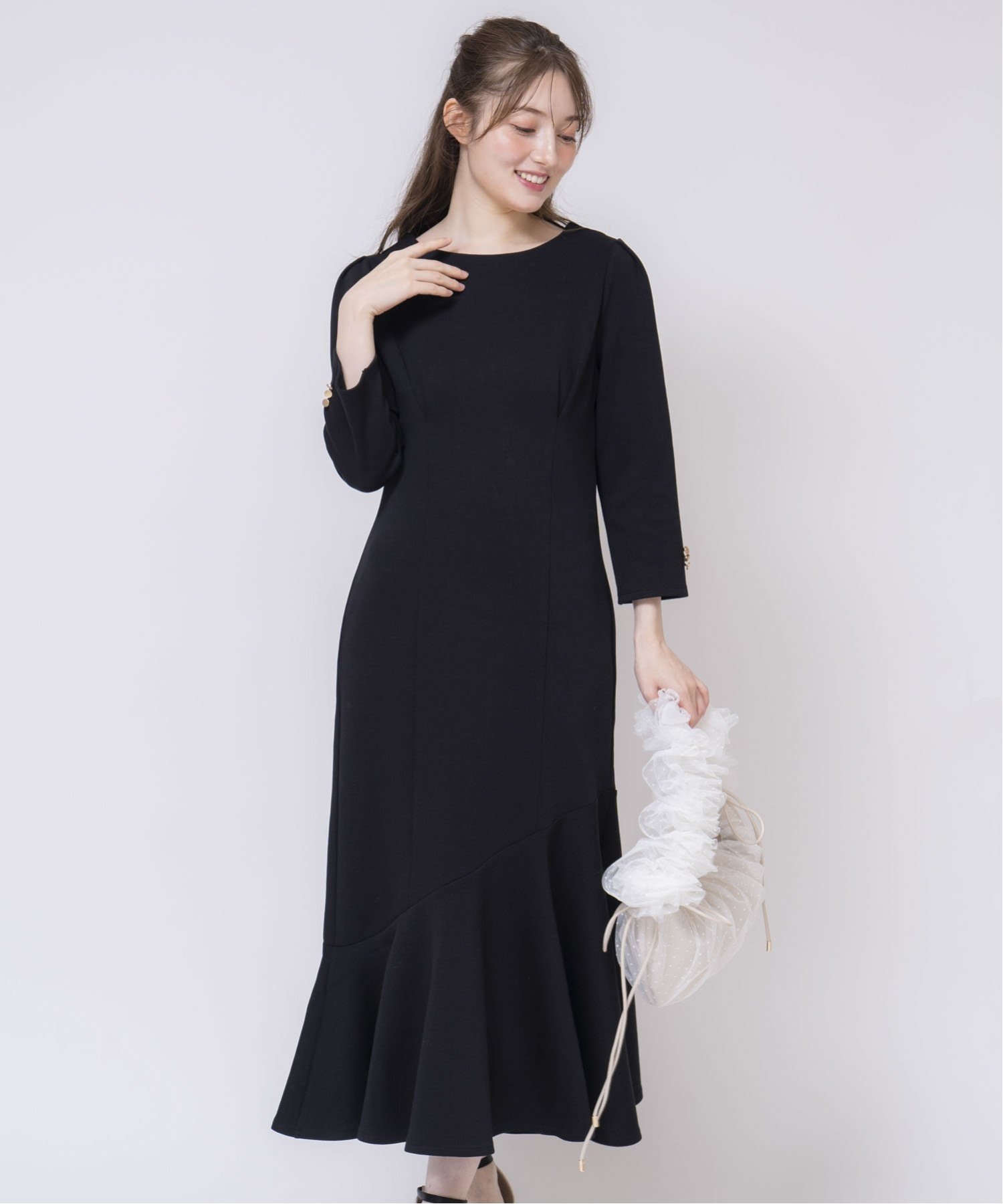 【ノエラ/Noela】のカットマーメイドワンピース 人気、トレンドファッション・服の通販 founy(ファニー) 　ファッション　Fashion　レディースファッション　Fashion for Women　ワンピース　Dresses　カットソー　Cut and Sewn Top　ポケット　Pocket, Pocket Detail　ラウンド　Round, Round Neck　エレガント 上品　Elegant　切替　Switching, Contrast Panel　 other-1|ID: prp329100004727011 ipo3291000000034224391