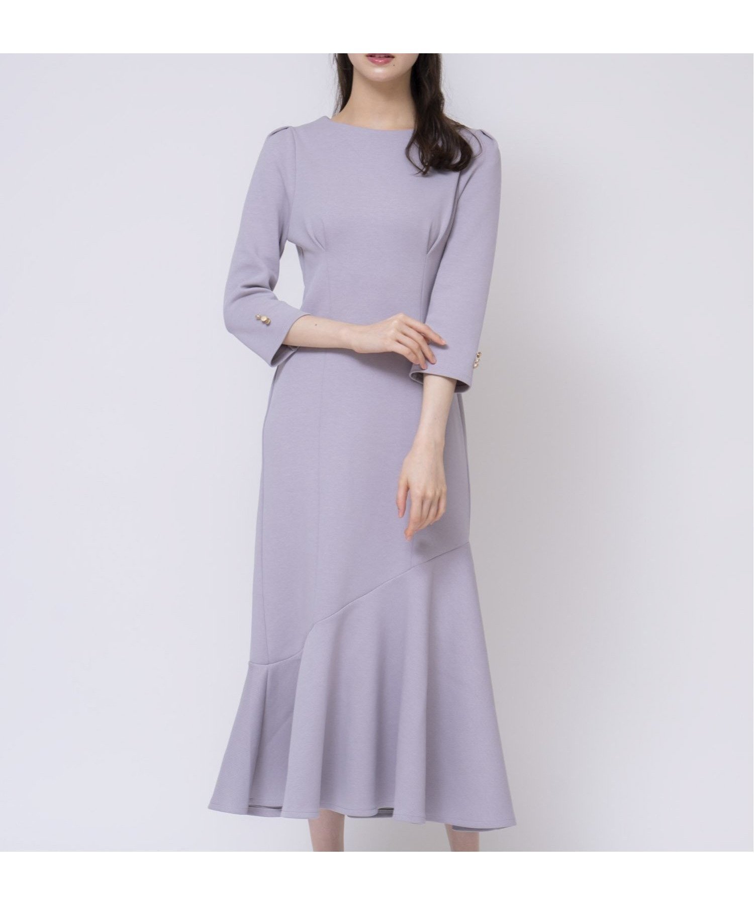 【ノエラ/Noela】のカットマーメイドワンピース インテリア・キッズ・メンズ・レディースファッション・服の通販 founy(ファニー) 　ファッション　Fashion　レディースファッション　Fashion for Women　ワンピース　Dresses　カットソー　Cut and Sewn Top　ポケット　Pocket, Pocket Detail　ラウンド　Round, Round Neck　エレガント 上品　Elegant　切替　Switching, Contrast Panel　ラベンダー|ID: prp329100004727011 ipo3291000000034224395
