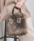 【ユナイテッドアローズ/UNITED ARROWS】のビジューブローチ フェイクファー トートバッグ MD.BROWN|ID: prp329100004727089 ipo3291000000034634734