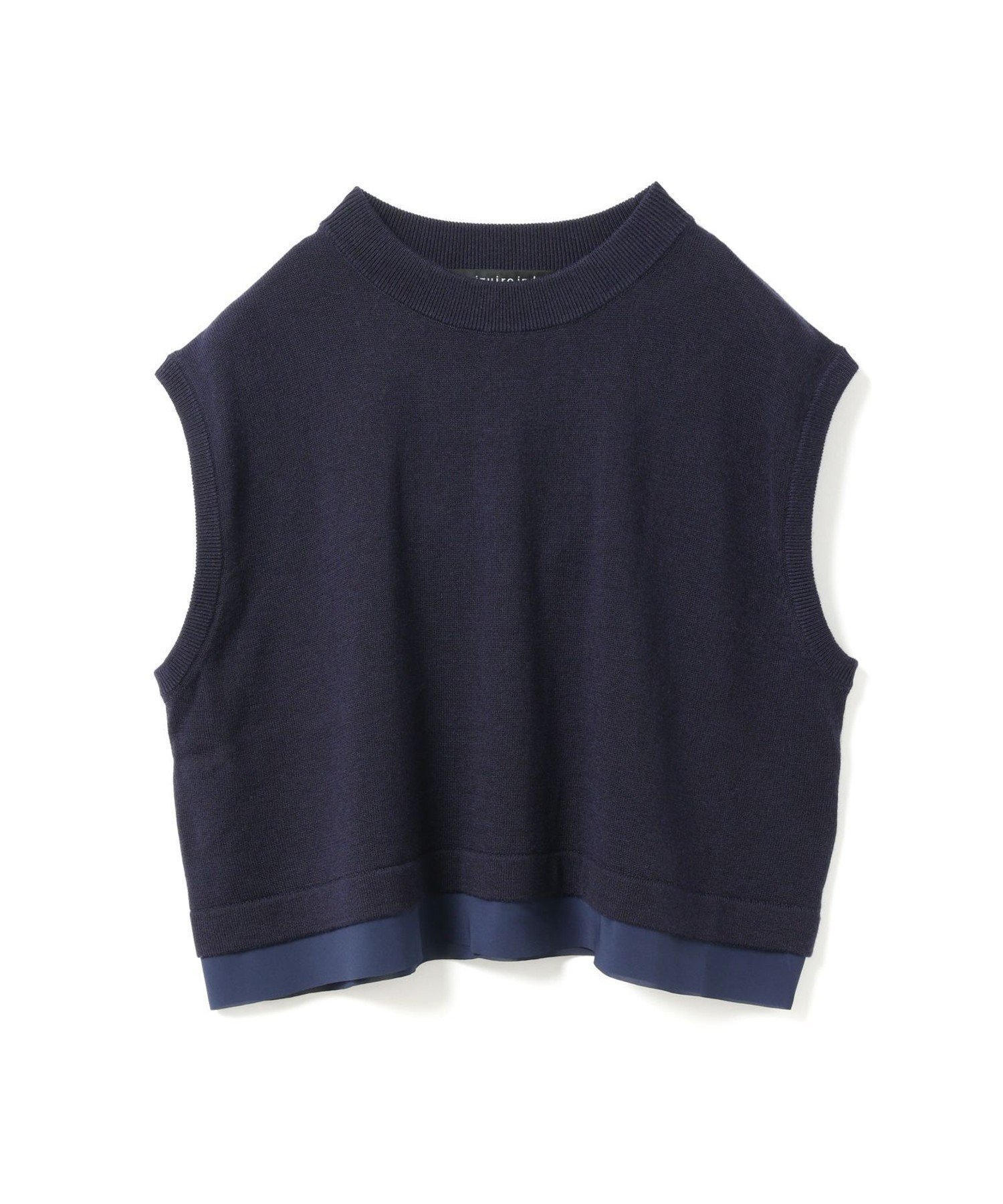 【マーコート/MARcourt】のmizuiro ind シフォンフリルヘムベスト インテリア・キッズ・メンズ・レディースファッション・服の通販 founy(ファニー) 　ファッション　Fashion　レディースファッション　Fashion for Women　アウター　Coat / Outerwear Collection　トップス・カットソー　Cut & Sew Tops　ベスト&ジレ / 重ね着スタイル　Vests & Gilets　カーディガン　Cardigan, Knitwear　シフォン　Chiffon, Lightweight Fabric　ジョーゼット　Georgette, Semi-Sheer Fabric　スリーブ　Sleeve, Long Sleeve / Short Sleeve　フリル　Frill, Ruffle　フレンチ　French, French Style　ベスト　Vest, Waistcoat　ポケット　Pocket, Pocket Detail　無地　Plain, Solid Color　ネイビー|ID: prp329100004727125 ipo3291000000034293277