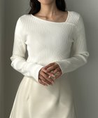 【ジュノア/JUNOAH】のLouere アシメネックリブニット 人気、トレンドファッション・服の通販 founy(ファニー) ファッション Fashion レディースファッション Fashion for Women トップス・カットソー Cut & Sew Tops ニット Knit Tops & Sweaters thumbnail ホワイト|ID: prp329100004727178 ipo3291000000034482232