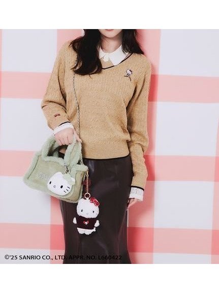 【スナイデル/SNIDEL】の【HELLO KITTY】ケーブルプルオーバー インテリア・キッズ・メンズ・レディースファッション・服の通販 founy(ファニー) 　ファッション　Fashion　レディースファッション　Fashion for Women　トップス・カットソー　Cut & Sew Tops　カジュアルプルオーバー・ニットトップス　Pullovers & Knit Tops / Casual Pullovers　今季　This Season, Current Season　ストレート　Straight, Straight Cut　スペシャル　Special, Limited Edition　スマート　Smart, Elegant　トレンド　Trend, Trending Now　リボン　Ribbon, Bow　ワンポイント　One Point, Statement Accent　おすすめ　Recommended / Our Picks　BEG[037]|ID: prp329100004727185 ipo3291000000034152345