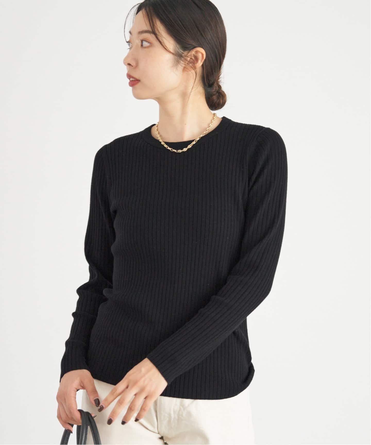 【イエナ/IENA】の《追加》イタリア ヤーン RIB クループルオーバー インテリア・キッズ・メンズ・レディースファッション・服の通販 founy(ファニー) ファッション Fashion レディースファッション Fashion for Women トップス・カットソー Cut & Sew Tops カジュアルプルオーバー・ニットトップス Pullovers & Knit Tops / Casual Pullovers 2025年 2025 2025-2026秋冬・A/W Autumn/Winter 2025–26 AW25–26 イタリア Italy インナー Innerwear カーディガン Cardigan, Knitwear シンプル Simple, Minimal ベーシック Basic, Essential ブラック|ID: prp329100004727218 ipo3291000000034734432