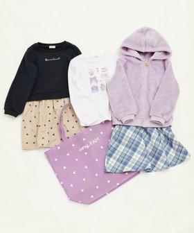 【エニー/ANY / KIDS】の【数量限定】5点セットアイテム 人気、トレンドファッション・服の通販 founy(ファニー) ファッション Fashion キッズファッション Fashion for Kids カットソー Cut and Sewn Top ガーリー Girly, Feminine Style ジャケット Jacket, Outerwear チェック Check, Plaid, Tartan ドッキング Docking, Mixed Material 長袖 Long Sleeve, Full Sleeve ラベンダー Lavender |ID:prp329100004727265