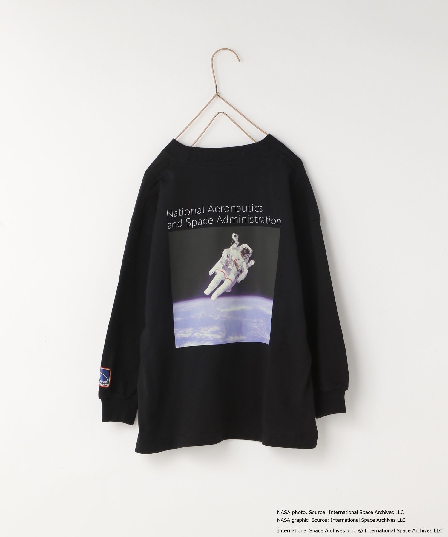 【ローリーズファーム/LOWRYS FARM / KIDS】のNASAプリントロンT インテリア・キッズ・メンズ・レディースファッション・服の通販 founy(ファニー) 　ファッション　Fashion　キッズファッション　Fashion for Kids　プリント　Print, Printed Pattern　定番　Standard, Basic Item　ブラック|ID: prp329100004727330 ipo3291000000034152871