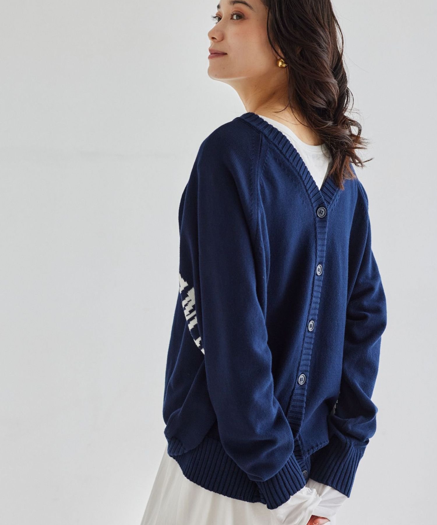 【バンヤードストーム/BARNYARDSTORM】のロゴ2WAYカーディガン ハンドウォッシャブル インテリア・キッズ・メンズ・レディースファッション・服の通販 founy(ファニー) ファッション Fashion レディースファッション Fashion for Women トップス・カットソー Cut & Sew Tops カーディガン・羽織り Layered Style Cardigans おすすめ Recommended / Our Picks カーディガン Cardigan, Knitwear ネイビー88|ID: prp329100004727348 ipo3291000000034503470