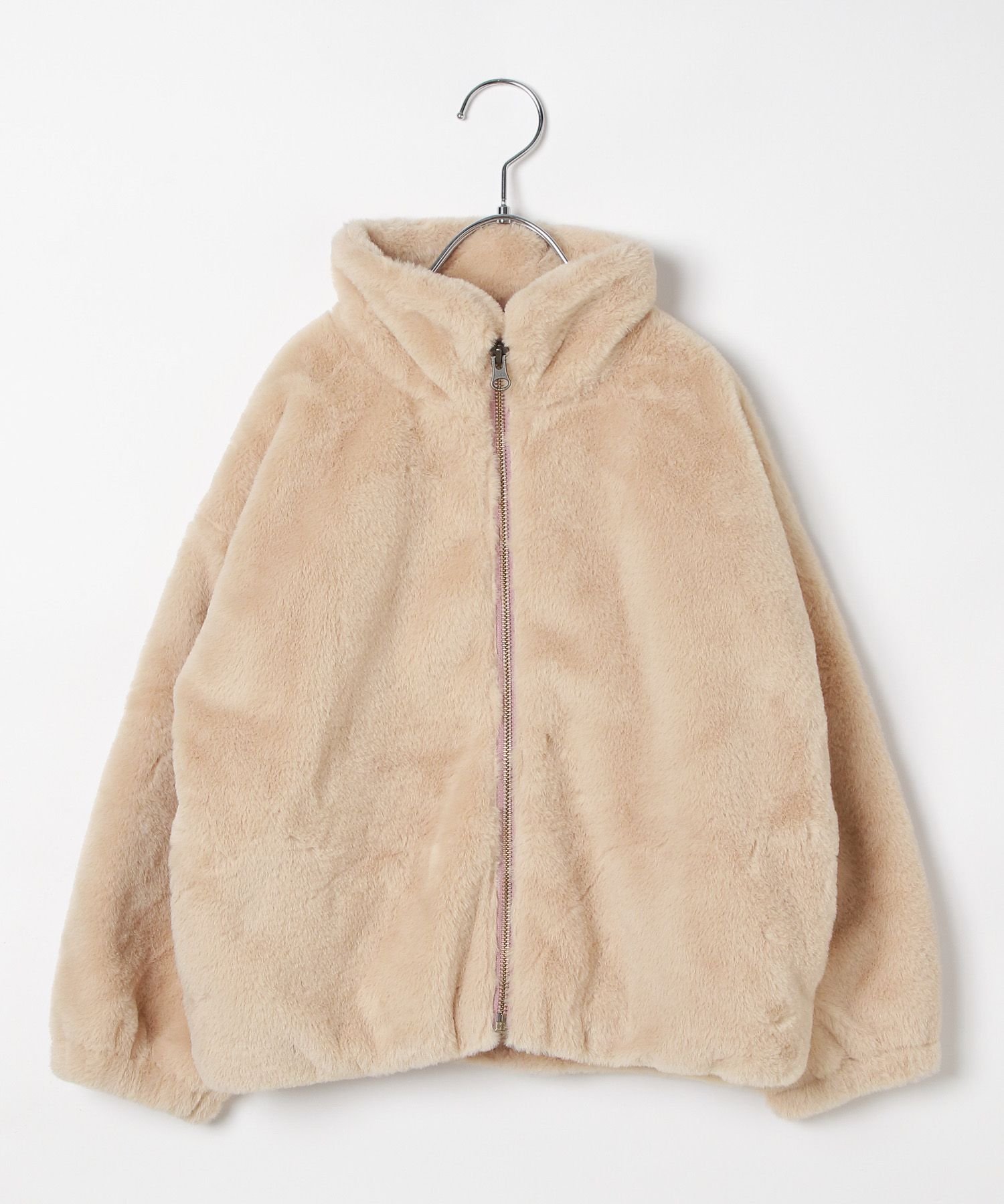 【ベイフロー/BAYFLOW / KIDS】のふわふわフェイクファー♪ ファーブルゾン(KIDS) インテリア・キッズ・メンズ・レディースファッション・服の通販 founy(ファニー) 　ファッション　Fashion　キッズファッション　Fashion for Kids　おすすめ　Recommended / Our Picks　ガーリー　Girly, Feminine Style　フェイクファー　Faux Fur, Imitation Fur　ブルゾン　Blouson, Bomber Jacket　ワイド　Wide, Wide Fit　ベージュ55|ID: prp329100004727381 ipo3291000000034153066