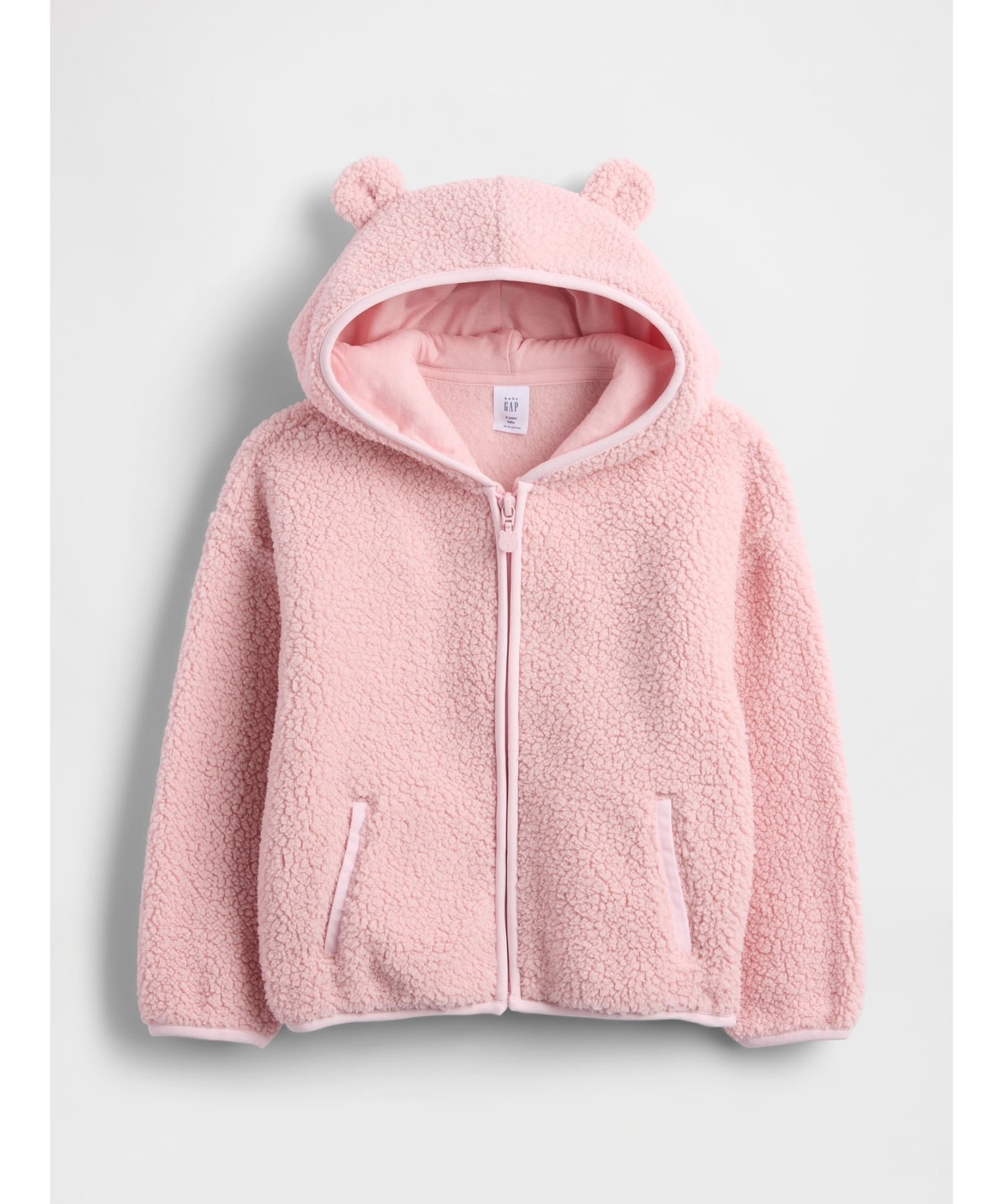 【ギャップ/GAP / KIDS】のボア くまさん ジップアップパーカー (幼児・ベビー) インテリア・キッズ・メンズ・レディースファッション・服の通販 founy(ファニー) 　ファッション　Fashion　キッズファッション　Fashion for Kids　フィット　Fit, Slim Fit　フロント　Front, Front Design　プリント　Print, Printed Pattern　ベビー　Baby, Babywear　ポケット　Pocket, Pocket Detail　リラックス　Relax, Relaxed Fit　長袖　Long Sleeve, Full Sleeve　PURE_PINK|ID: prp329100004727384 ipo3291000000034153080