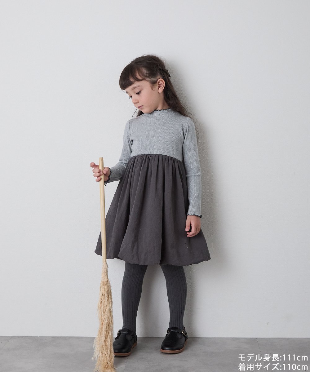 【リジェール/riziere / KIDS】の【リンクコーデ】異素材ドッキングバルーンワンピース 人気、トレンドファッション・服の通販 founy(ファニー) 　ファッション　Fashion　キッズファッション　Fashion for Kids　ワンピース　Dresses　ドッキング　Docking, Mixed Material　バルーン　Balloon, Balloon Silhouette　ベビー　Baby, Babywear　ポケット　Pocket, Pocket Detail　ロンパース　Romper, Jumpsuit　エレガント 上品　Elegant　 other-1|ID: prp329100004727401 ipo3291000000034153143