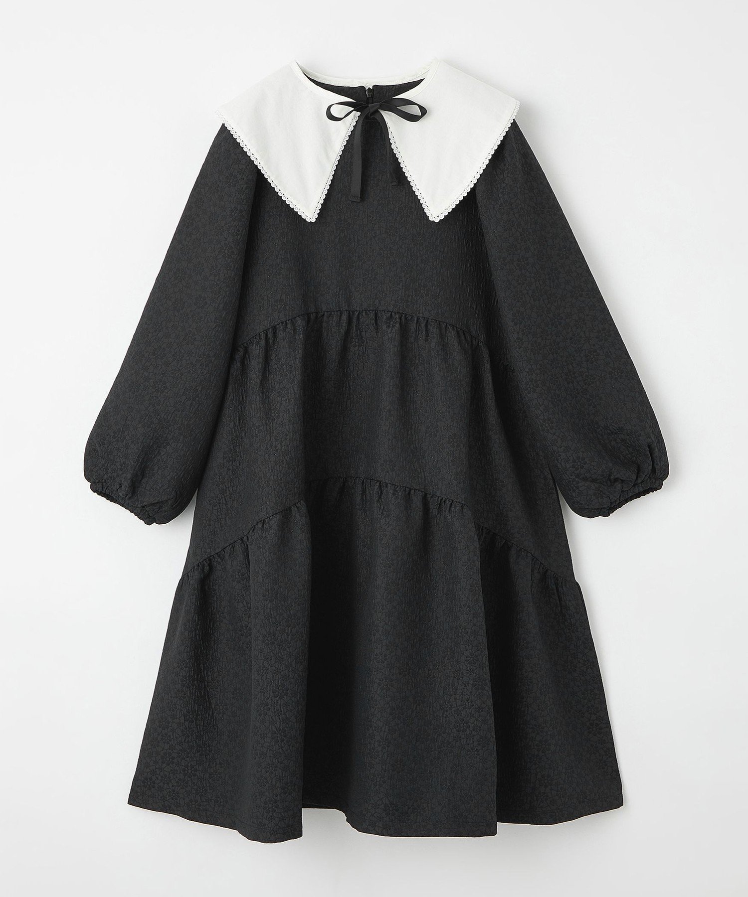 【ユナイテッドアローズ/UNITED ARROWS / KIDS】のフクレジャカード ツケエリ ワンピース 140cm-160cm インテリア・キッズ・メンズ・レディースファッション・服の通販 founy(ファニー) 　ファッション　Fashion　キッズファッション　Fashion for Kids　ワンピース　Dresses　オケージョン　Occasion Wear　ジャカード／ジャガード　Jacquard, Woven Pattern　フォーマル　Formal, Dressy　アウトレット　Outlet / Clearance　おすすめ　Recommended / Our Picks　エレガント 上品　Elegant　セレモニー　Ceremony　入学式　Entrance Ceremony　卒業式　Graduation Ceremony　BLACK|ID: prp329100004727410 ipo3291000000034153176