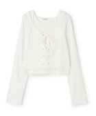 【ナルミヤ オンライン/NARUMIYA ONELINE / KIDS】のレースアップ長袖TシャツSET 人気、トレンドファッション・服の通販 founy(ファニー) ファッション Fashion キッズファッション Fashion for Kids テレコ Ribbed, Rib Stitch トレンド Trend, Trending Now フィット Fit, Slim Fit フロント Front, Front Design レース Lace, Lace Fabric 長袖 Long Sleeve, Full Sleeve thumbnail オフ ホワイト|ID: prp329100004727419 ipo3291000000034153216