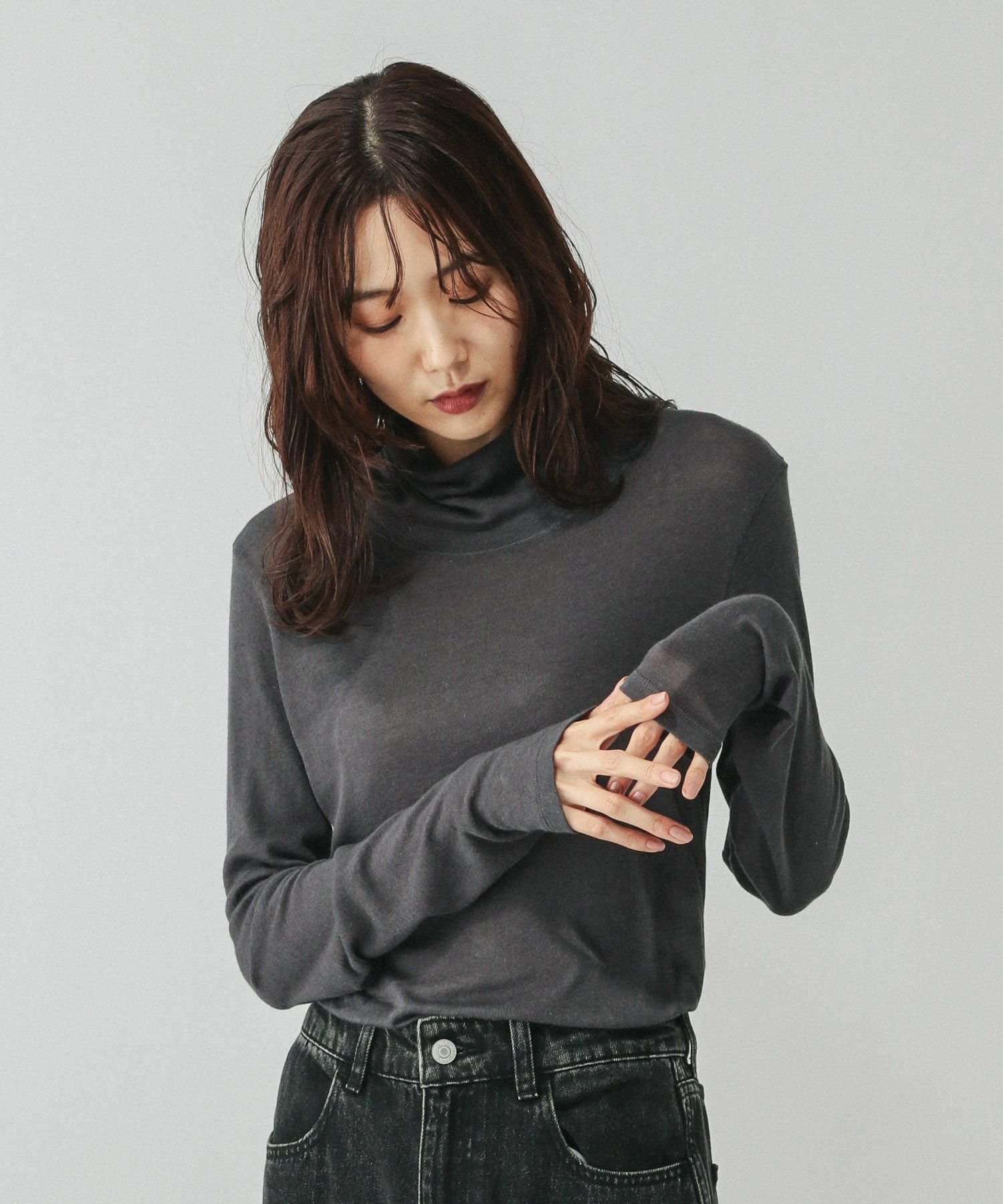 【グローバルワーク/GLOBAL WORK】の吉高由里子さん着用/Fffit エフィット/温度調節ストレッチハイネックTシャツ長袖/580816 インテリア・キッズ・メンズ・レディースファッション・服の通販 founy(ファニー) ファッション Fashion レディースファッション Fashion for Women トップス・カットソー Cut & Sew Tops シャツ・ブラウス・オフィスカジュアル Elegant Blouses & Button-Ups ロングTシャツ・Tシャツ Longline T-Shirts & Tees おすすめ Recommended / Our Picks インナー Innerwear ストレッチ Stretch, Stretchy Fabric タートル Turtleneck, Turtle Collar タートルネック Turtleneck, High Neck ハイネック High Neck, Mock Neck フィット Fit, Slim Fit A/W・秋冬 Autumn/Winter 長袖 Long Sleeve, Full Sleeve チャコール18|ID: prp329100004727923 ipo3291000000034700580