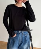 【キャナルジーン/CANAL JEAN】のEl mar(エルマール) コットンストレッチロングTシャツ 人気、トレンドファッション・服の通販 founy(ファニー) ファッション Fashion レディースファッション Fashion for Women トップス・カットソー Cut & Sew Tops シャツ・ブラウス・オフィスカジュアル Elegant Blouses & Button-Ups ロングTシャツ・Tシャツ Longline T-Shirts & Tees インナー Innerwear カーディガン Cardigan, Knitwear シンプル Simple, Minimal ベスト Vest, Waistcoat thumbnail ブラック|ID: prp329100004727993 ipo3291000000034800191