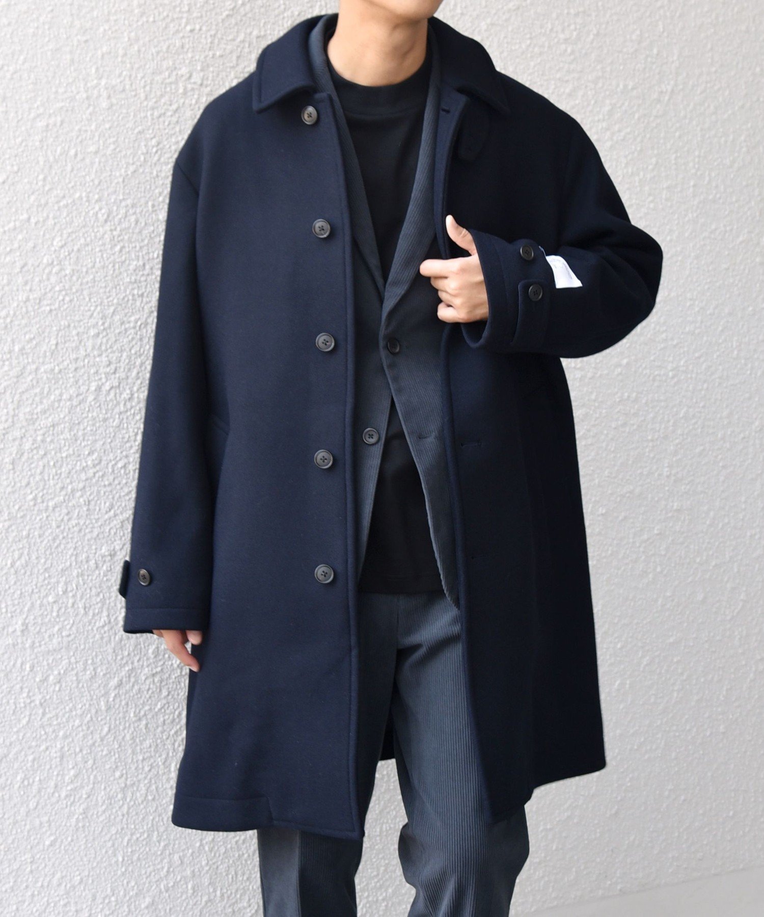 【シップス/SHIPS / MEN】のSHIPS any PURE WOOL MELTON ステンカラー コート 25AW インテリア・キッズ・メンズ・レディースファッション・服の通販 founy(ファニー) 　ファッション　Fashion　メンズファッション　Fashion for Men　インナー　Innerwear　ジャケット　Jacket, Outerwear　ベーシック　Basic, Essential　メルトン　Melton, Heavy Wool　メンズ　Men's, Menswear　リラックス　Relax, Relaxed Fit　エレガント 上品　Elegant　ビジネス 仕事 通勤　Business / Work / Commuting　2025年　2025　2025-2026秋冬・A/W　Autumn/Winter 2025–26 AW25–26　ネイビー|ID: prp329100004727996 ipo3291000000034450158