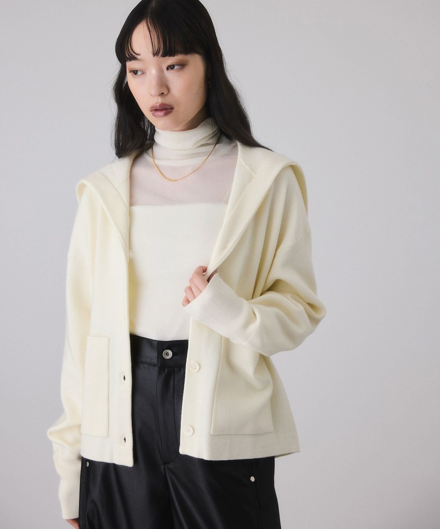 【アダム エ ロペ/ADAM ET ROPE'】のSeilorニットカーディガン インテリア・キッズ・メンズ・レディースファッション・服の通販 founy(ファニー) 　ファッション　Fashion　レディースファッション　Fashion for Women　トップス・カットソー　Cut & Sew Tops　ニット　Knit Tops & Sweaters　カーディガン・羽織り　Layered Style Cardigans　インナー　Innerwear　カーディガン　Cardigan, Knitwear　キャミソール　Camisole, Spaghetti Strap Top　コンパクト　Compact, Small Size　軽量　Lightweight, Ultra Light　ショルダー　Shoulder, Shoulder Strap　ストレッチ　Stretch, Stretchy Fabric　スリーブ　Sleeve, Long Sleeve / Short Sleeve　デコルテ　Décolleté, Neckline　デニム　Denim, Jeans Material　バランス　Balance, Style Balance　ポケット　Pocket, Pocket Detail　リラックス　Relax, Relaxed Fit　ワイド　Wide, Wide Fit　A/W・秋冬　Autumn/Winter　おすすめ　Recommended / Our Picks　2026年　2026　オフホワイト(15)|ID: prp329100004728025 ipo3291000000034227763