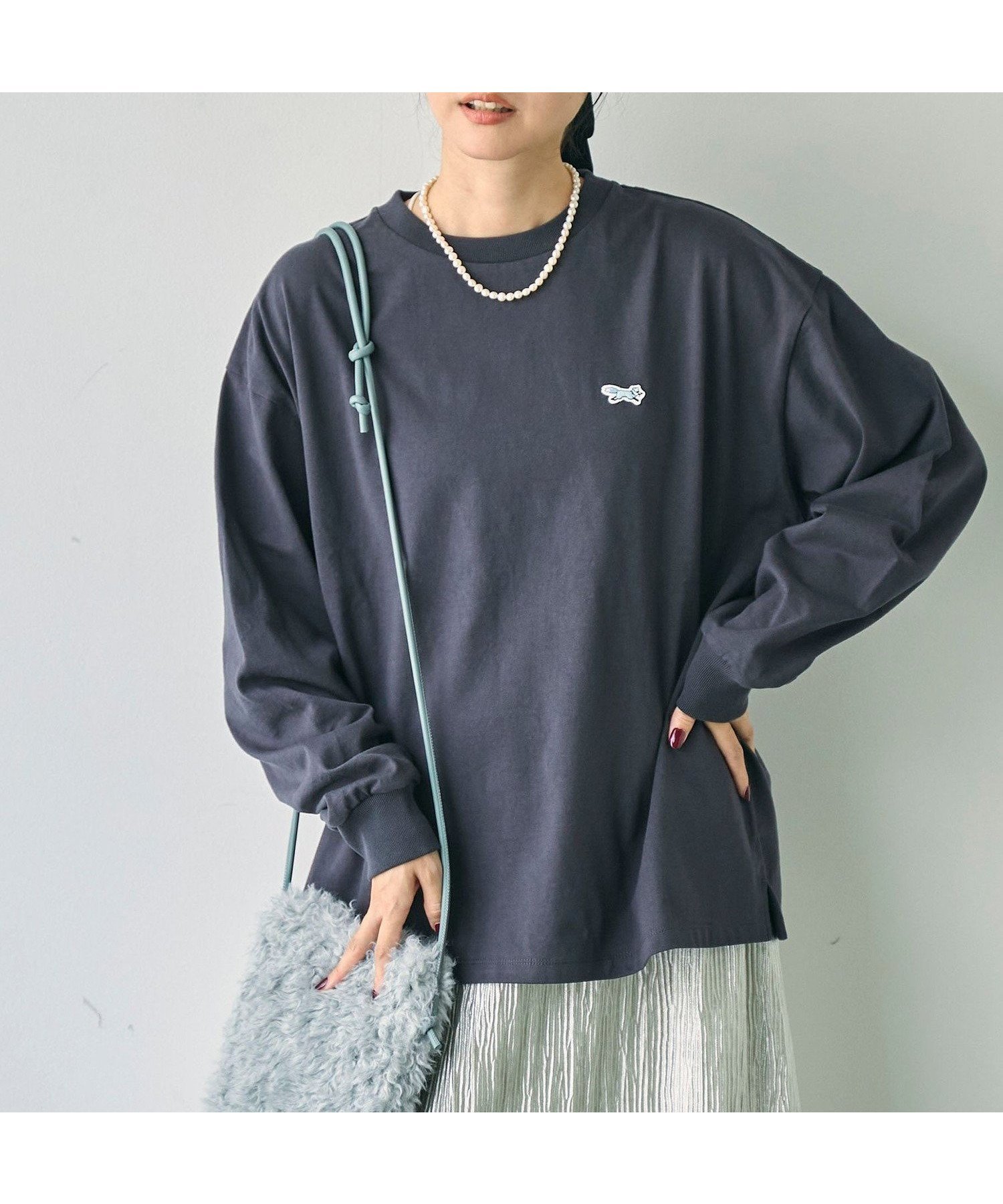 【コーエン/COEN】のPENNEYS(ぺニーズ)別注アソートロングスリーブTシャツ インテリア・キッズ・メンズ・レディースファッション・服の通販 founy(ファニー) 　ファッション　Fashion　レディースファッション　Fashion for Women　トップス・カットソー　Cut & Sew Tops　シャツ・ブラウス・オフィスカジュアル　Elegant Blouses & Button-Ups　ロングTシャツ・Tシャツ　Longline T-Shirts & Tees　秋　Autumn　コレクション　Collection, Seasonal Line　スリット　Slit, Slit Detail　人気　Popular, Best Seller　フォックス　Fox, Fox Fur　ベーシック　Basic, Essential　ボーダー　Border, Stripe　別注　Limited Edition, Custom Order　無地　Plain, Solid Color　おすすめ　Recommended / Our Picks　DK.GRAY|ID: prp329100004728083 ipo3291000000034237439