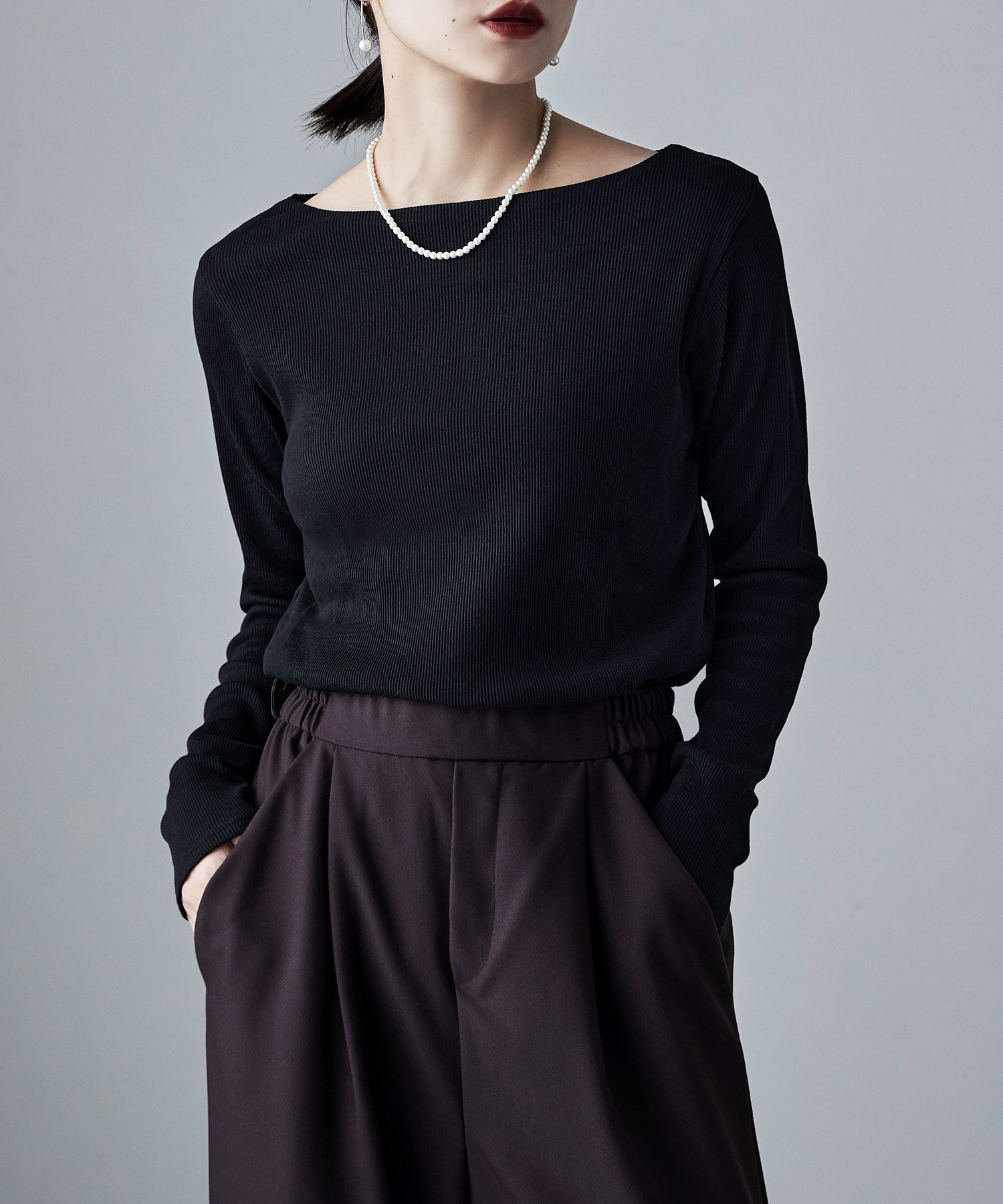 【ビーフラット/bflat】のボートネックコットンロングスリーブリブT 人気、トレンドファッション・服の通販 founy(ファニー) ファッション Fashion レディースファッション Fashion for Women インナー Innerwear トレンド Trend, Trending Now 長袖 Long Sleeve, Full Sleeve ビッグ Big, Oversized リラックス Relax, Relaxed Fit A/W・秋冬 Autumn/Winter other-1|ID: prp329100004728101 ipo3291000000034583385