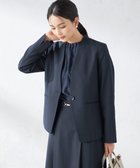 【アー ヴェー ヴェー/a.v.v】の【洗える/イージーケア/毛玉になりにくい/ストレッチ/吸水速乾】ツイード調ノーカラージャケット ネイビー|ID: prp329100004728153 ipo3291000000034369009