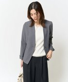 【アー ヴェー ヴェー/a.v.v】の【洗える/イージーケア/毛玉になりにくい/ストレッチ/吸水速乾】ツイード調ノーカラージャケット ダークグレー|ID: prp329100004728153 ipo3291000000034642095