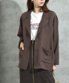 【インタープラネット/INTERPLANET】のパウダーデシン長袖テーラードジャケット 人気、トレンドファッション・服の通販 founy(ファニー) ファッション Fashion レディースファッション Fashion for Women アウター Coat / Outerwear Collection レディースジャケット・軽アウター Jackets テーラードジャケット / 通勤・きれいめスタイル Tailored Jackets & Blazers ジャケット Jacket, Outerwear パウダー Powder, Soft Tone ベーシック Basic, Essential 定番 Standard, Basic Item 秋 Autumn 長袖 Long Sleeve, Full Sleeve thumbnail ブラウン|ID: prp329100004728176 ipo3291000000034261747
