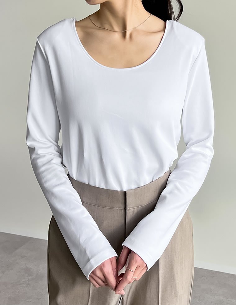 【リエディ/Re:EDIT】の前後2WAYショルダーパッドカットソー インテリア・キッズ・メンズ・レディースファッション・服の通販 founy(ファニー) ファッション Fashion レディースファッション Fashion for Women トップス・カットソー Cut & Sew Tops カットソー・ベーシックTシャツ Cut-and-Sewn Tops / Stretch Tees & Basics インナー Innerwear カットソー Cut and Sewn Top コンパクト Compact, Small Size シンプル Simple, Minimal ジャケット Jacket, Outerwear デニム Denim, Jeans Material 長袖 Long Sleeve, Full Sleeve フィット Fit, Slim Fit フェミニン Feminine, Girly ロング Long, Long-Length ワイド Wide, Wide Fit おすすめ Recommended / Our Picks ホワイト|ID: prp329100004728223 ipo3291000000034524465