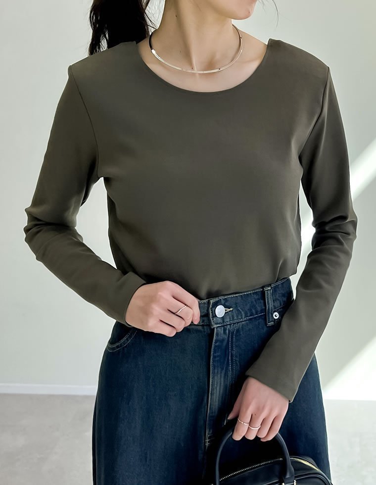 【リエディ/Re:EDIT】の前後2WAYショルダーパッドカットソー インテリア・キッズ・メンズ・レディースファッション・服の通販 founy(ファニー) ファッション Fashion レディースファッション Fashion for Women トップス・カットソー Cut & Sew Tops カットソー・ベーシックTシャツ Cut-and-Sewn Tops / Stretch Tees & Basics インナー Innerwear カットソー Cut and Sewn Top コンパクト Compact, Small Size シンプル Simple, Minimal ジャケット Jacket, Outerwear デニム Denim, Jeans Material 長袖 Long Sleeve, Full Sleeve フィット Fit, Slim Fit フェミニン Feminine, Girly ロング Long, Long-Length ワイド Wide, Wide Fit おすすめ Recommended / Our Picks カーキ|ID: prp329100004728223 ipo3291000000034524467