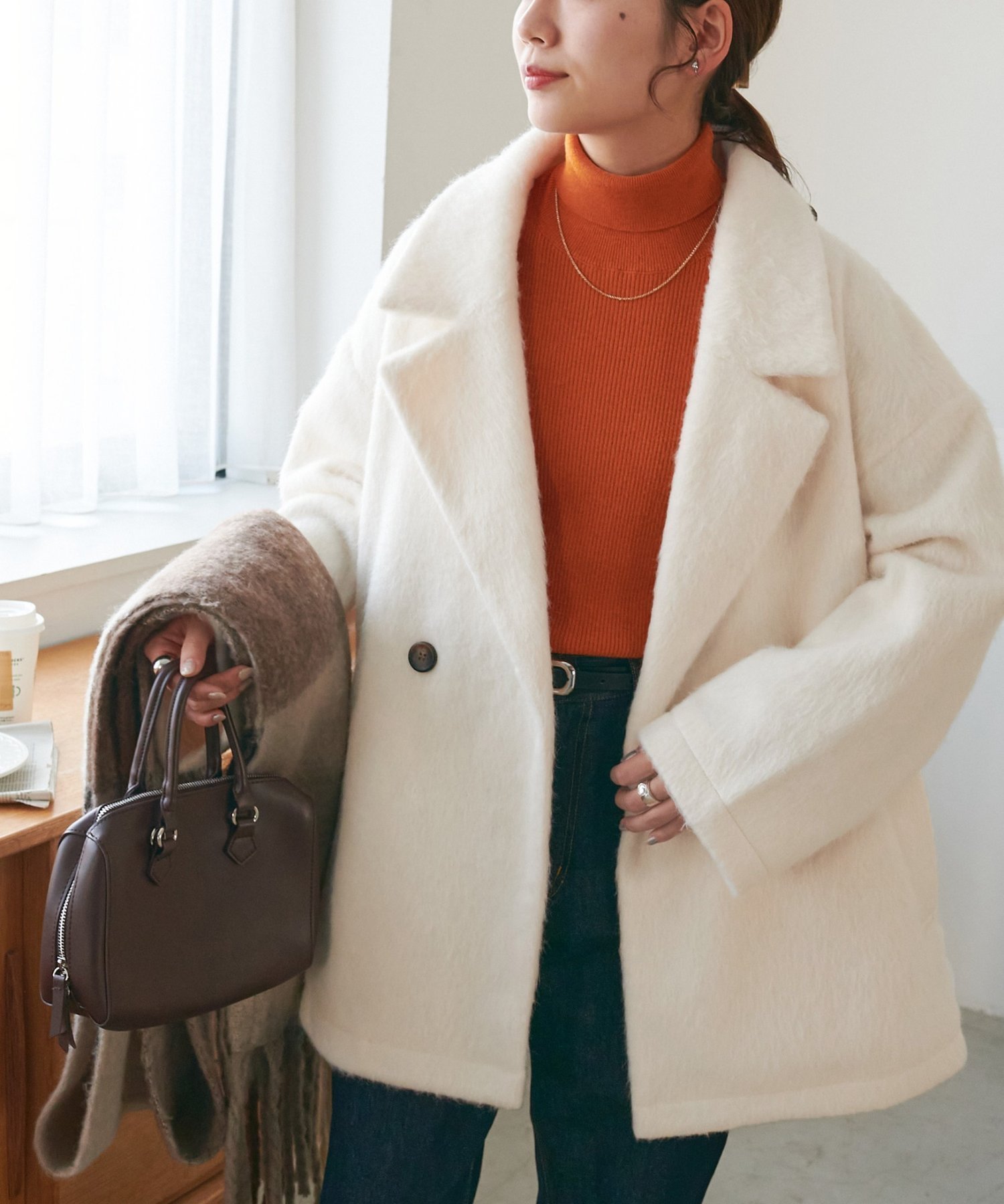 【ディスコート/Discoat】の【WEB限定】ダブルテーラージャケット インテリア・キッズ・メンズ・レディースファッション・服の通販 founy(ファニー) ファッション Fashion レディースファッション Fashion for Women アウター Coat / Outerwear Collection レディースジャケット・軽アウター Jackets シンプル Simple, Minimal ミドル Middle Length, Mid Height 冬 Winter / This Winter アイボリー|ID: prp329100004728227 ipo3291000000034466058